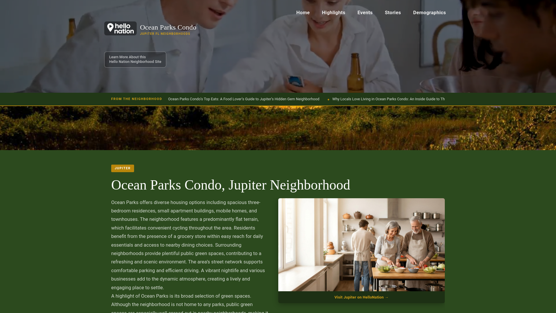 website screenshot of https://oceanparkscondojupiterneighborhood.org/