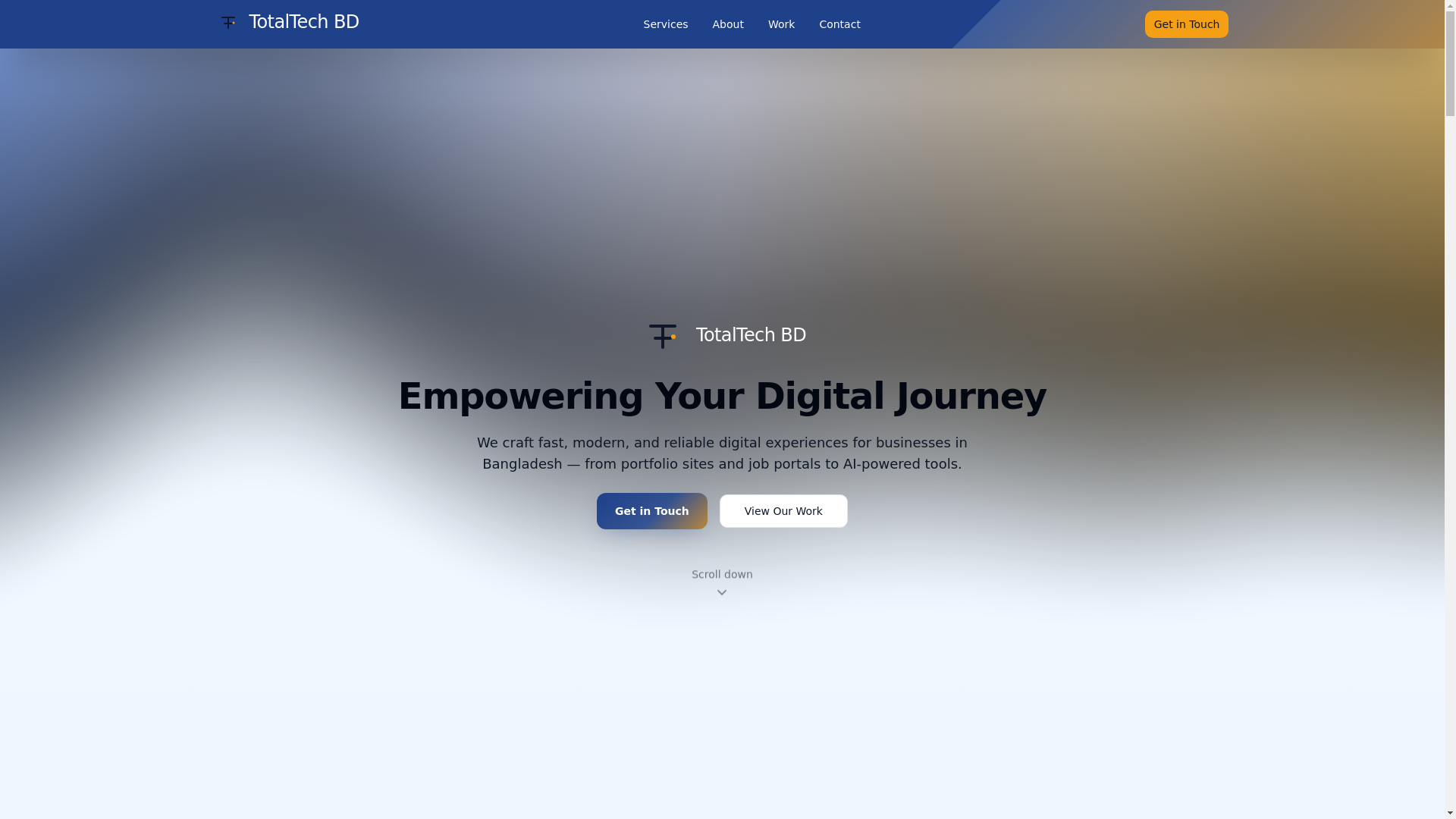 website screenshot of https://bondhusystems.tech/