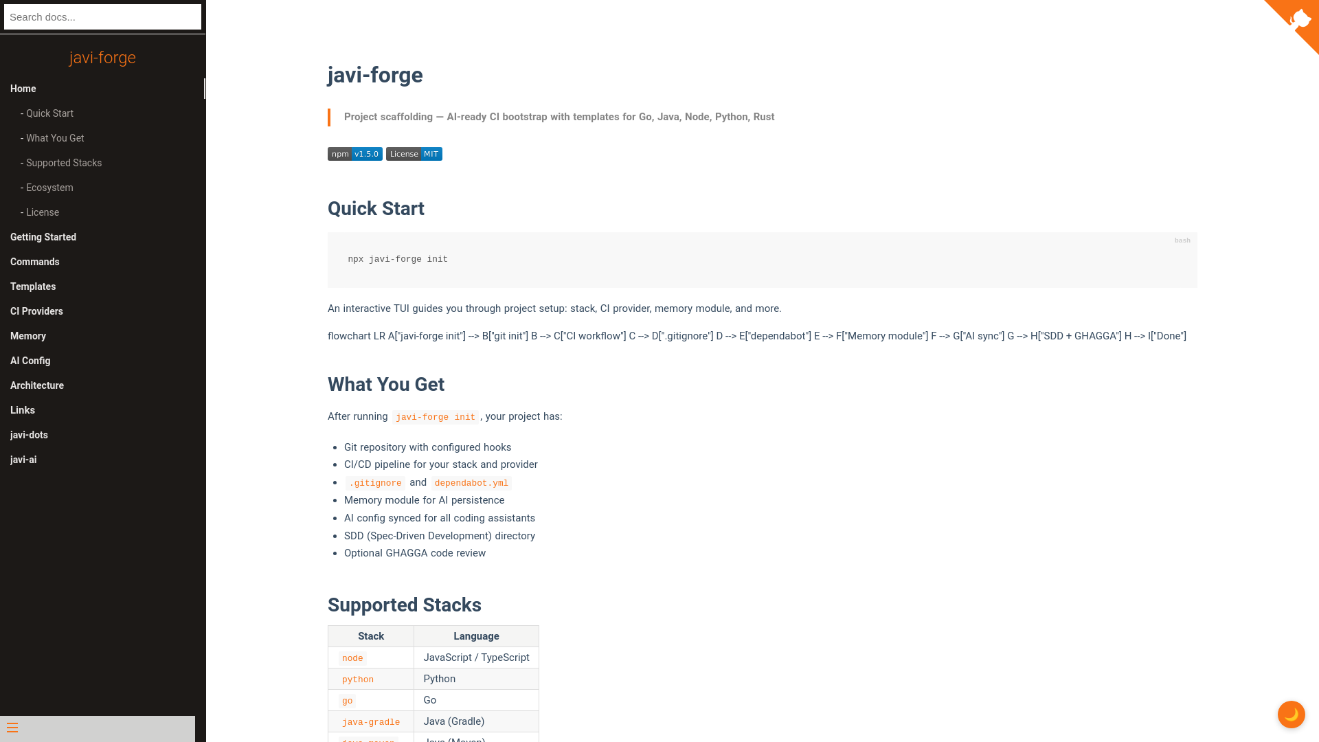 website screenshot of https://javi-forge.pages.dev/