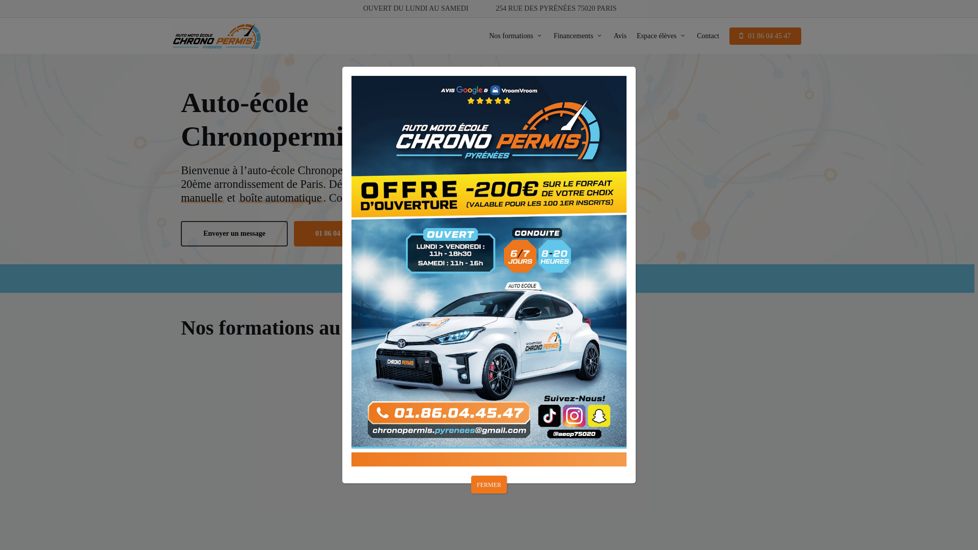 website screenshot of https://chronopermis-pyrenees.fr/