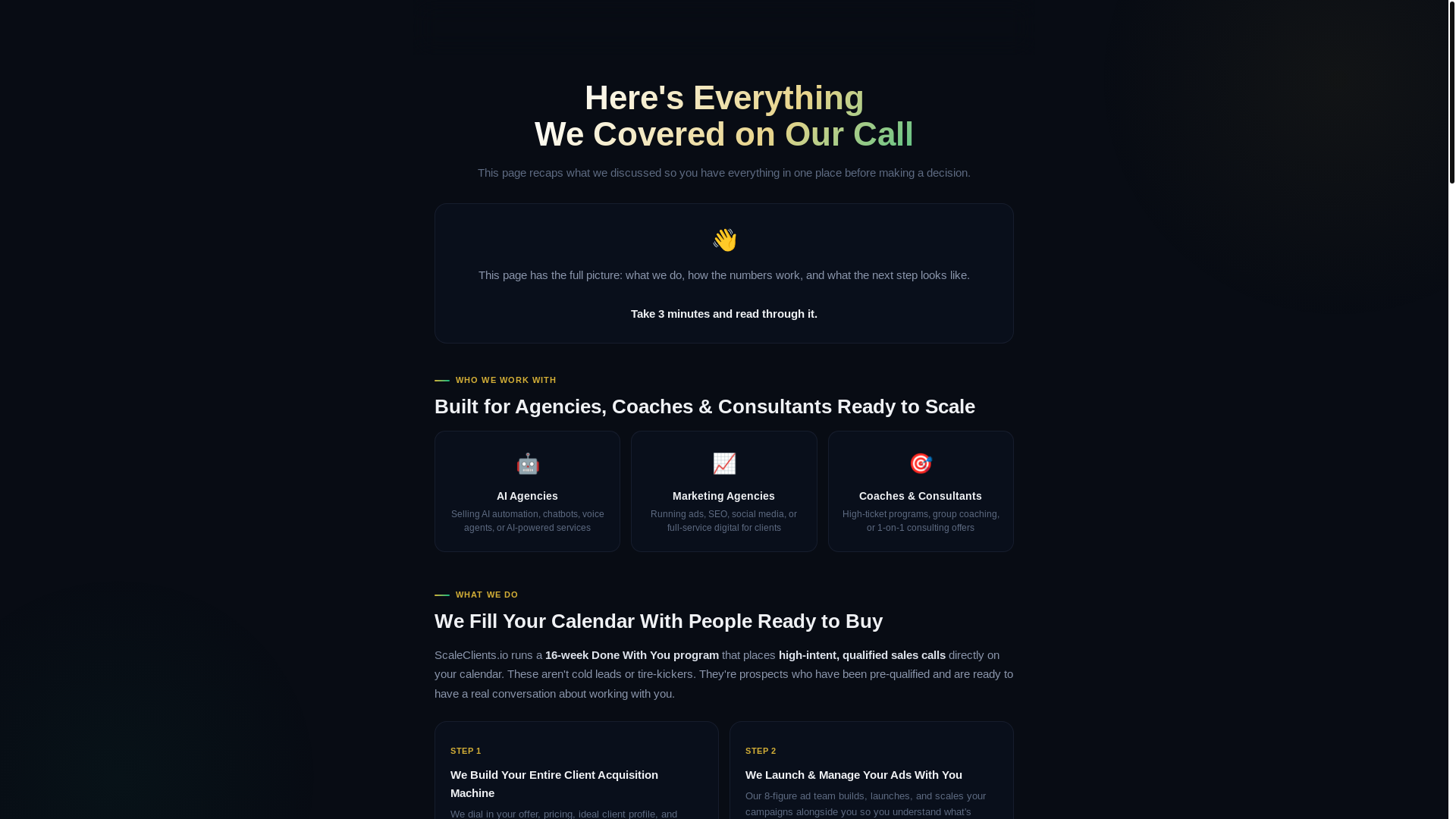 website screenshot of https://roiscaleclients.pro/