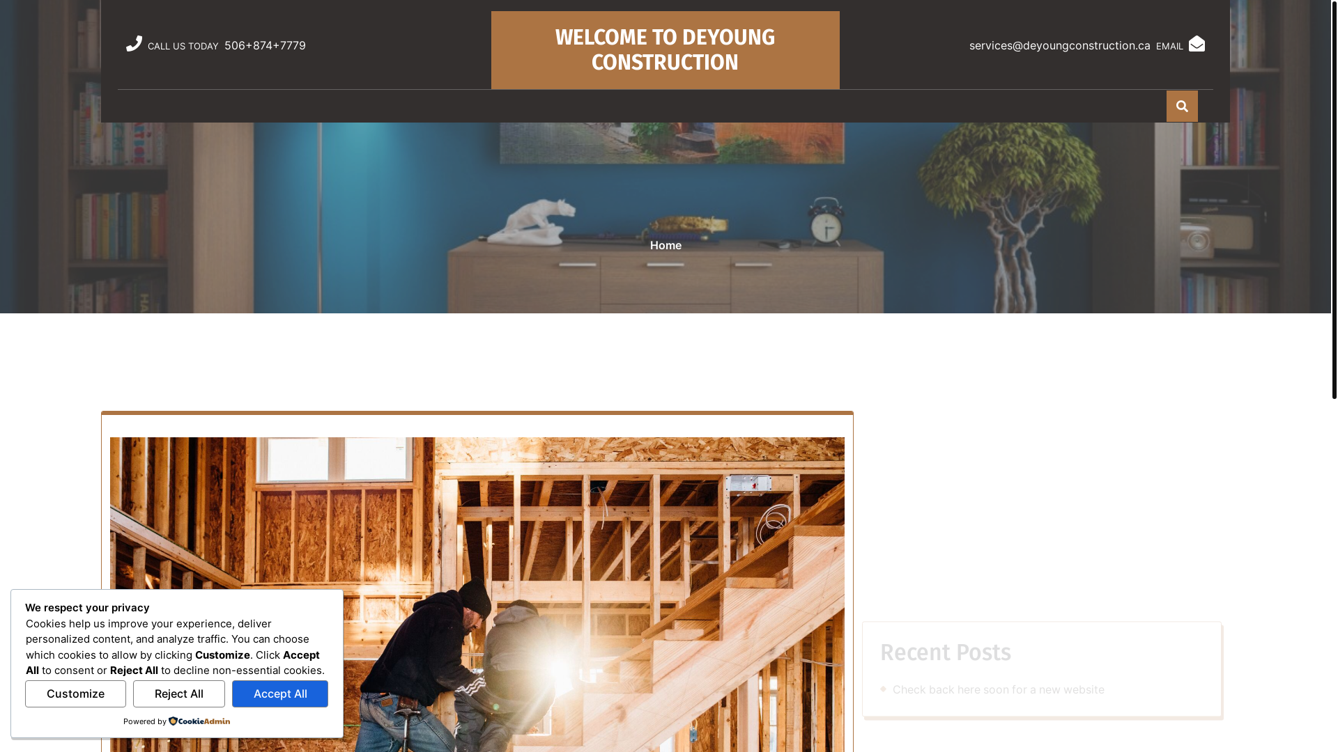 website screenshot of https://deyoungconstruction.ca/