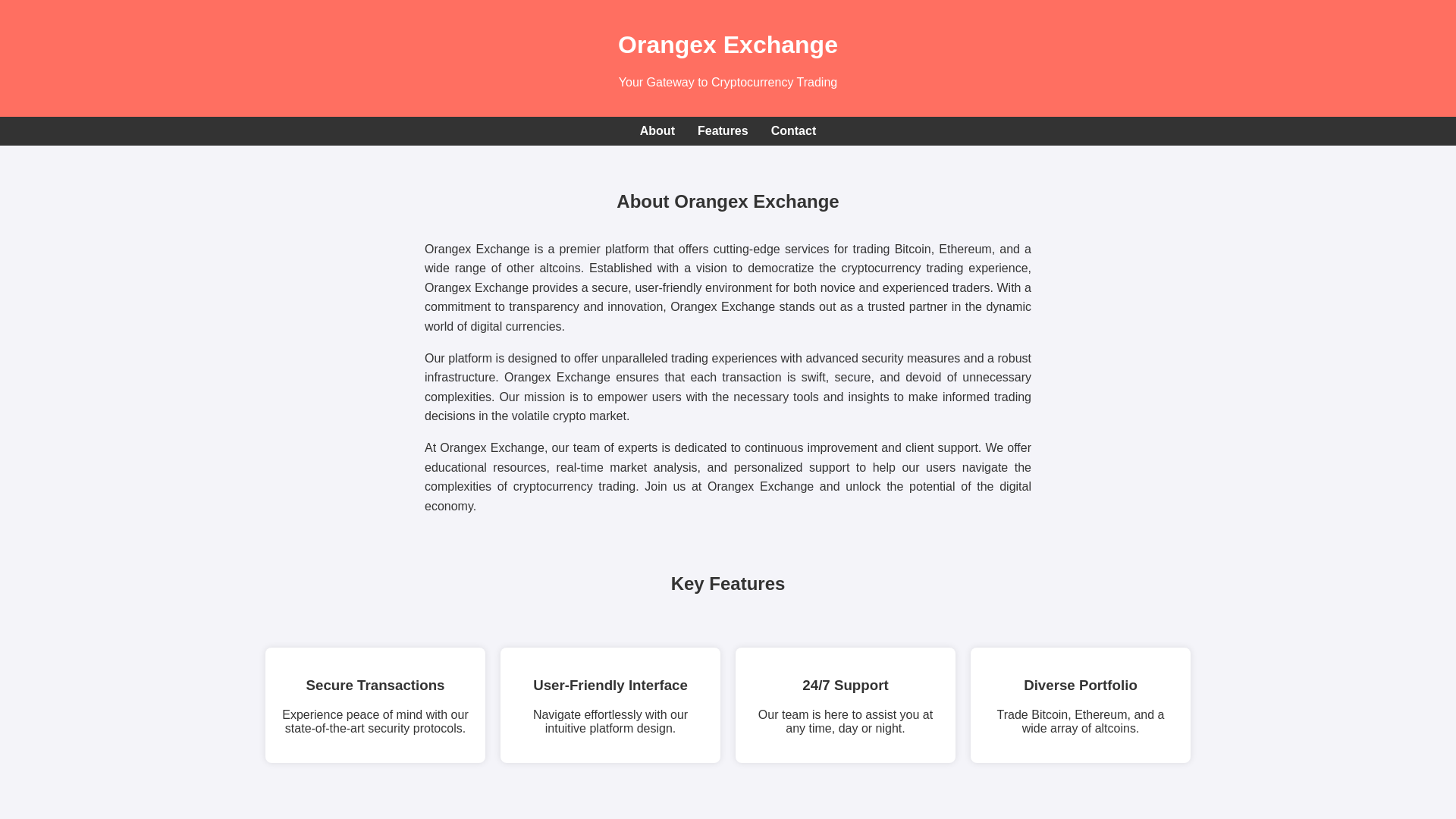 website screenshot of https://orangexexchanges.live