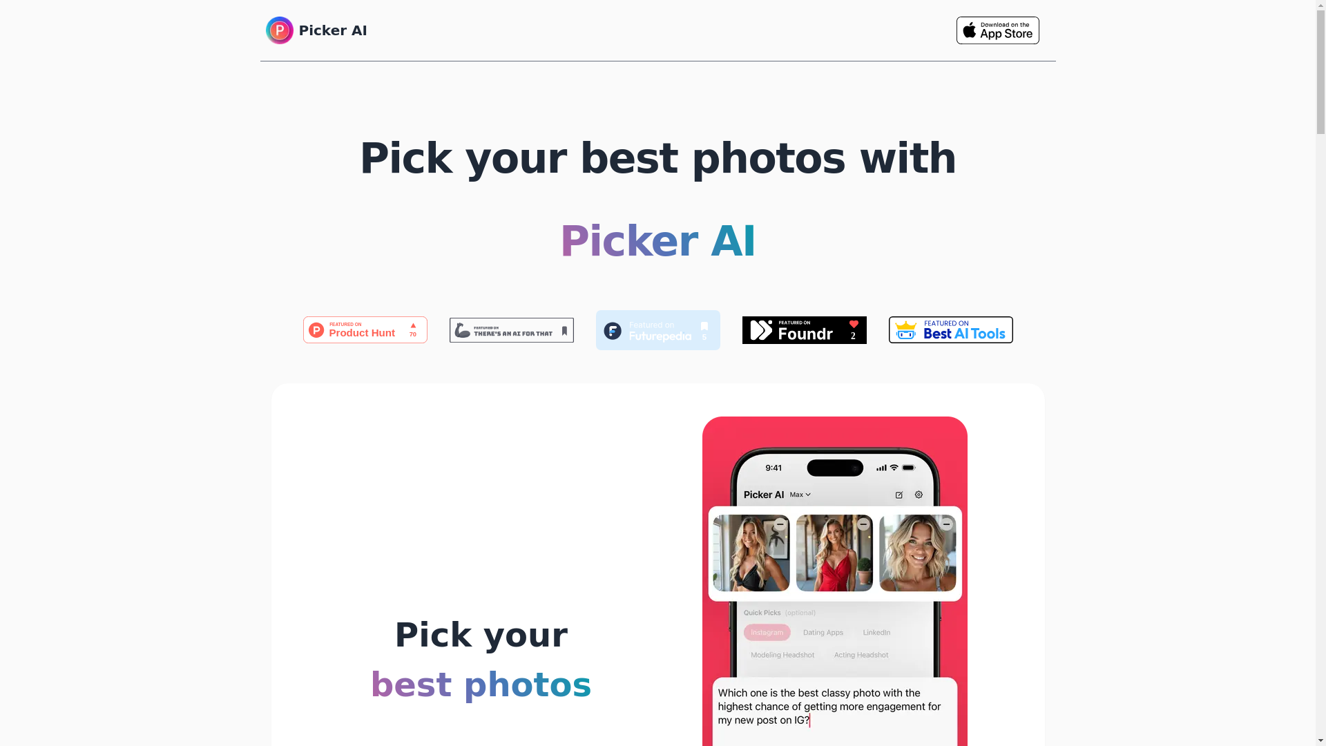 website screenshot of https://bestphotopicker.com/