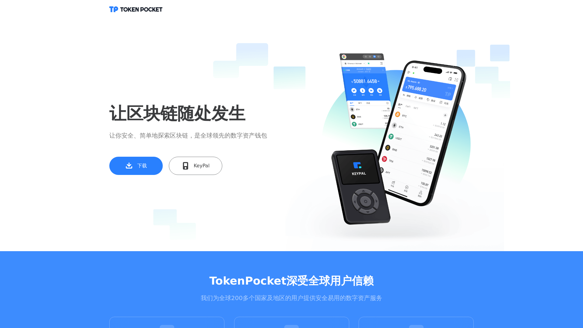 website screenshot of https://down.tokenpocket-online.cn