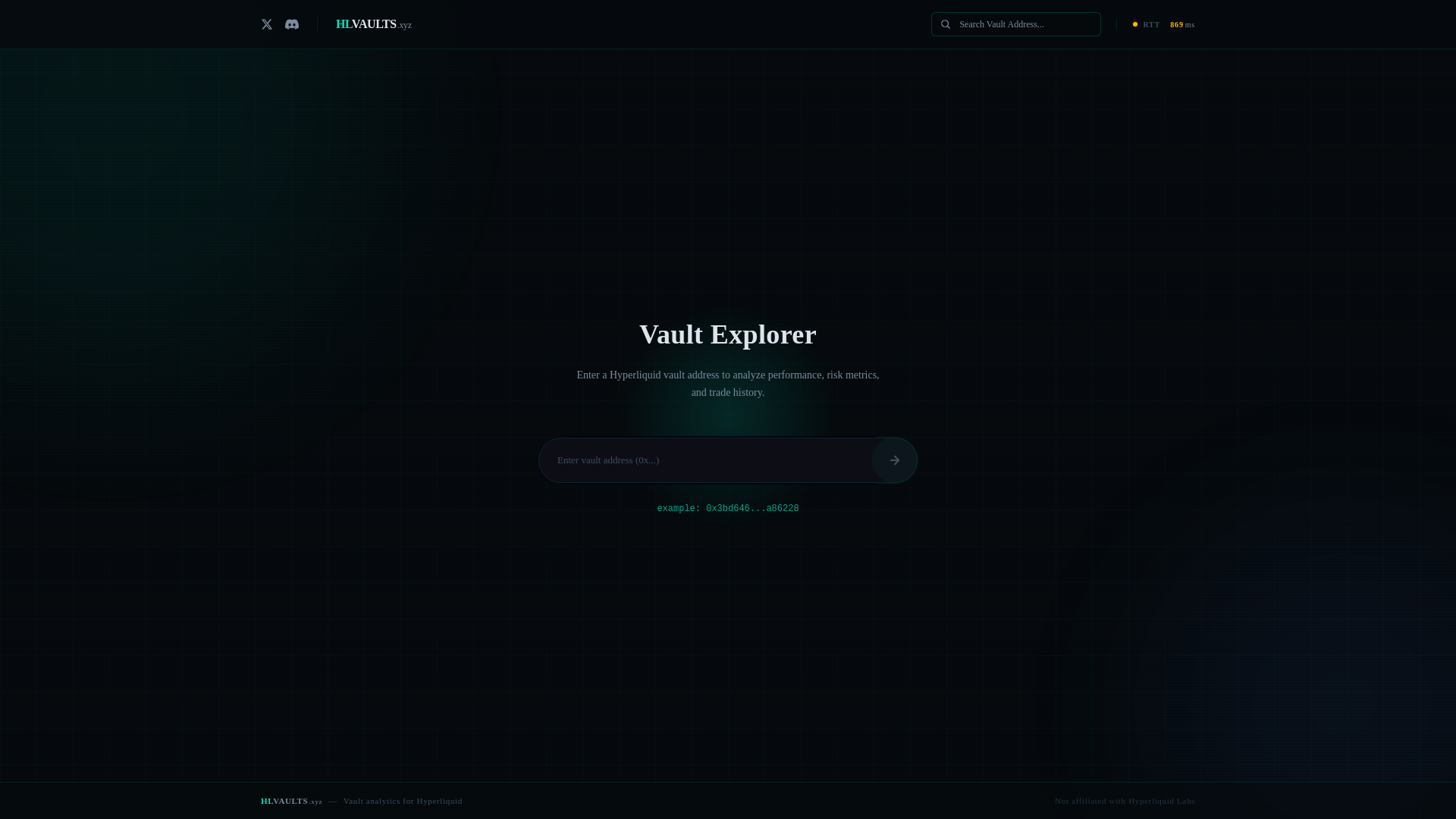 website screenshot of https://hlvaults.xyz/
