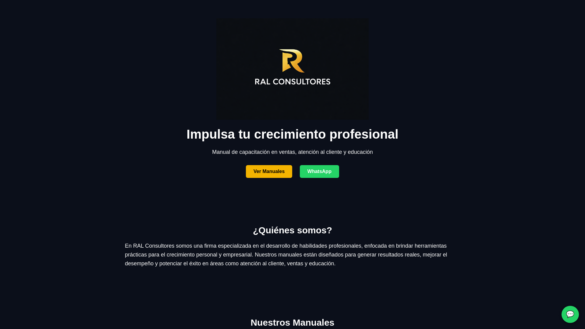 website screenshot of https://ralconsultores.com/
