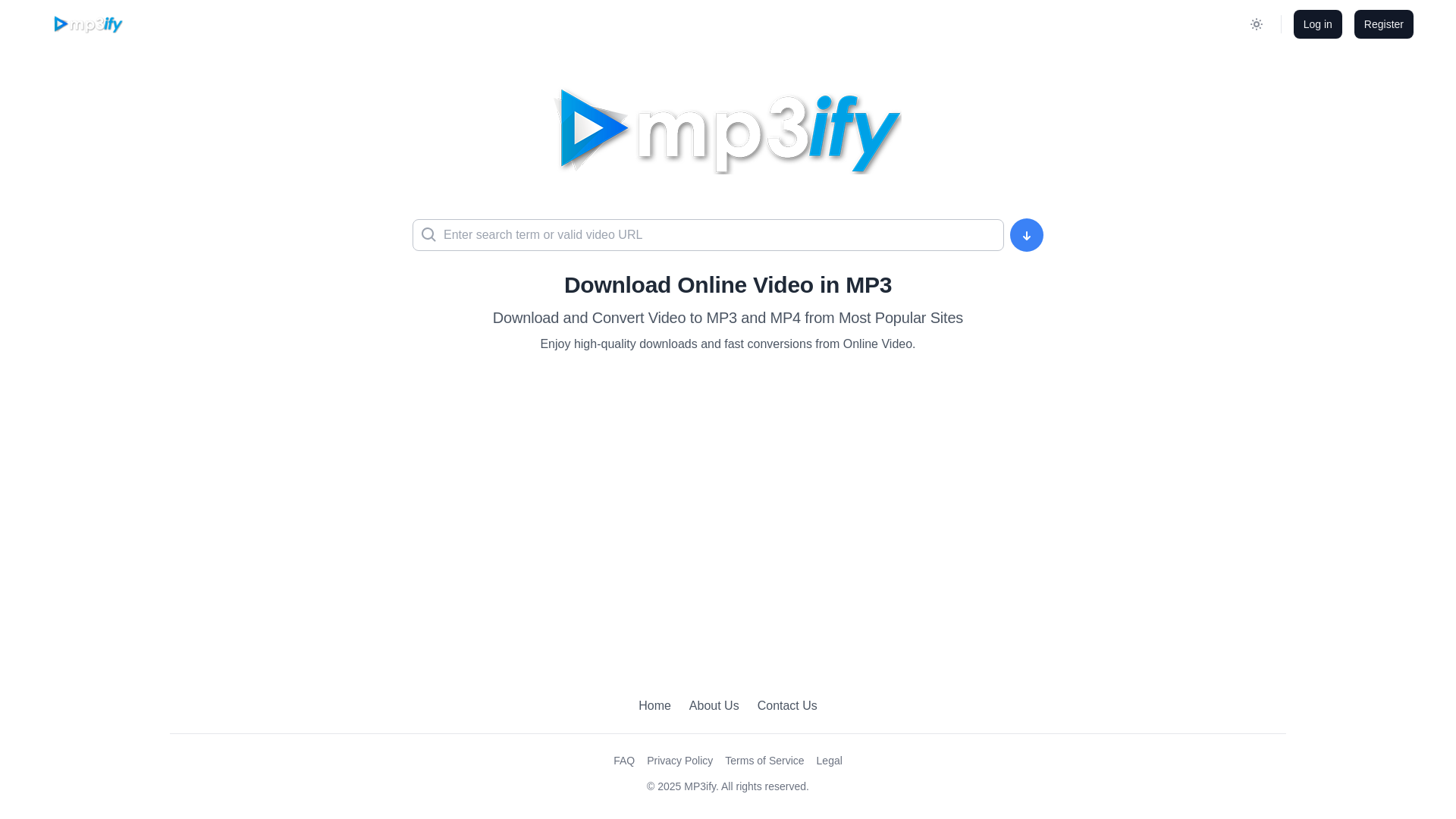 website screenshot of https://www.mp3ify.com/