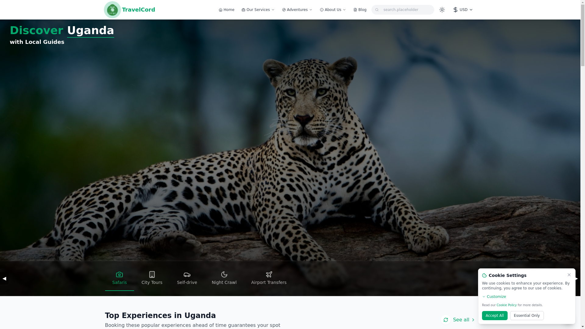 website screenshot of https://tavelcord.guide/