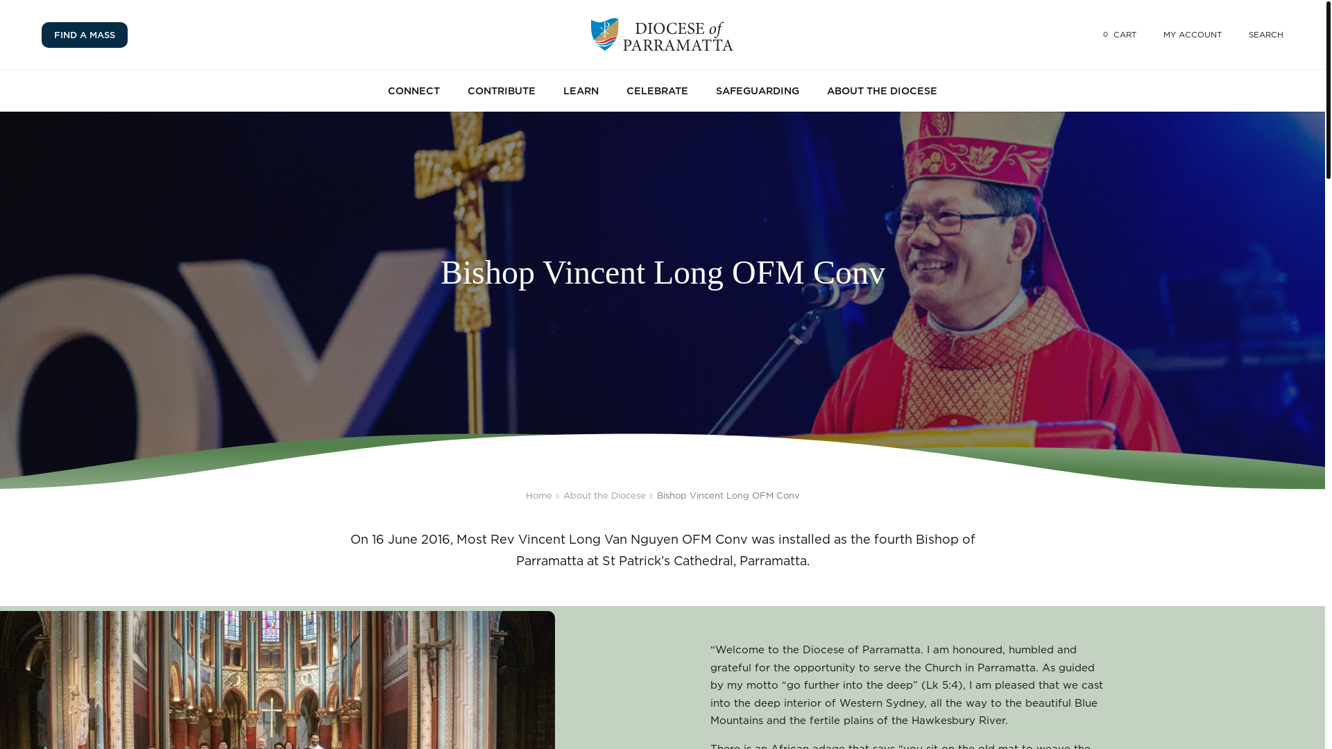 website screenshot of https://parracatholic.org/about/bishop/