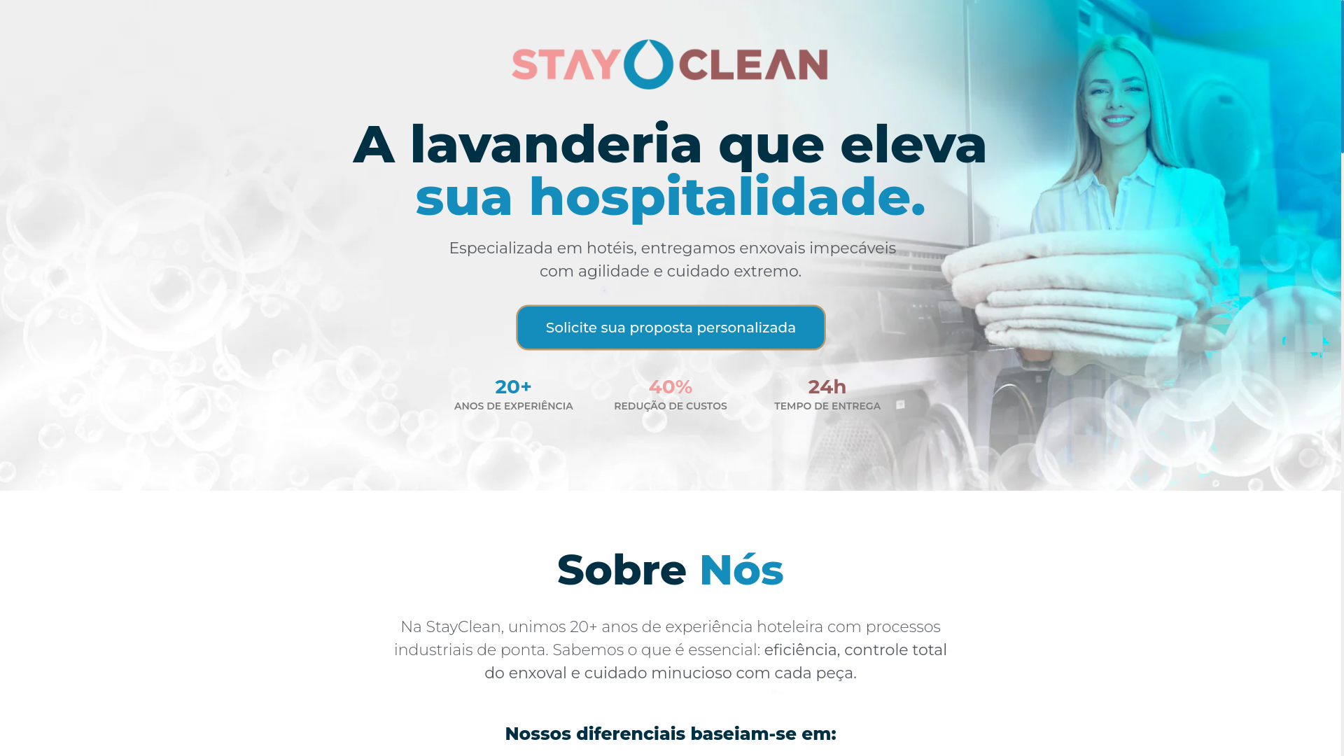 website screenshot of https://lavanderiastayclean.com.br/