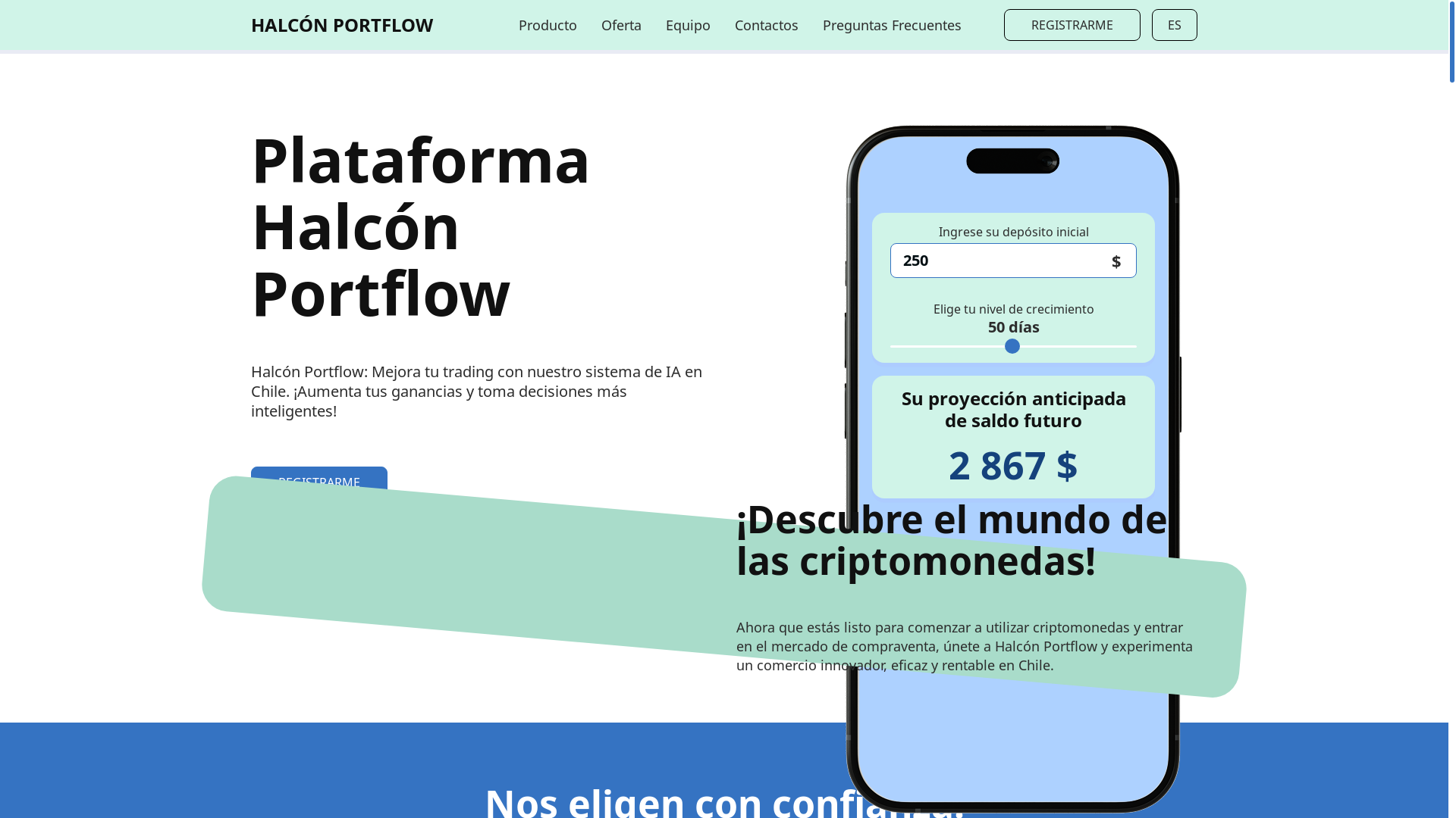 website screenshot of https://halcon-portflow.com/