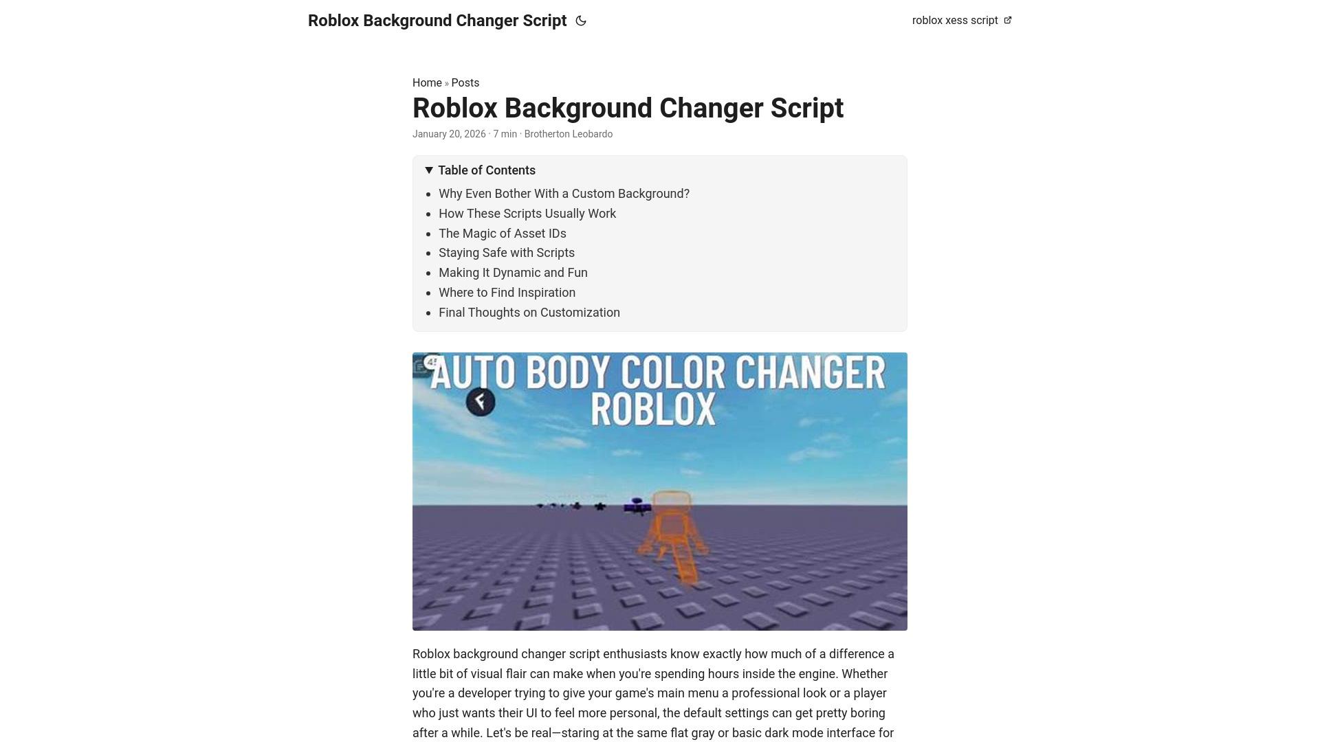 website screenshot of https://robloxbackgroundchangerscript.pages.dev/