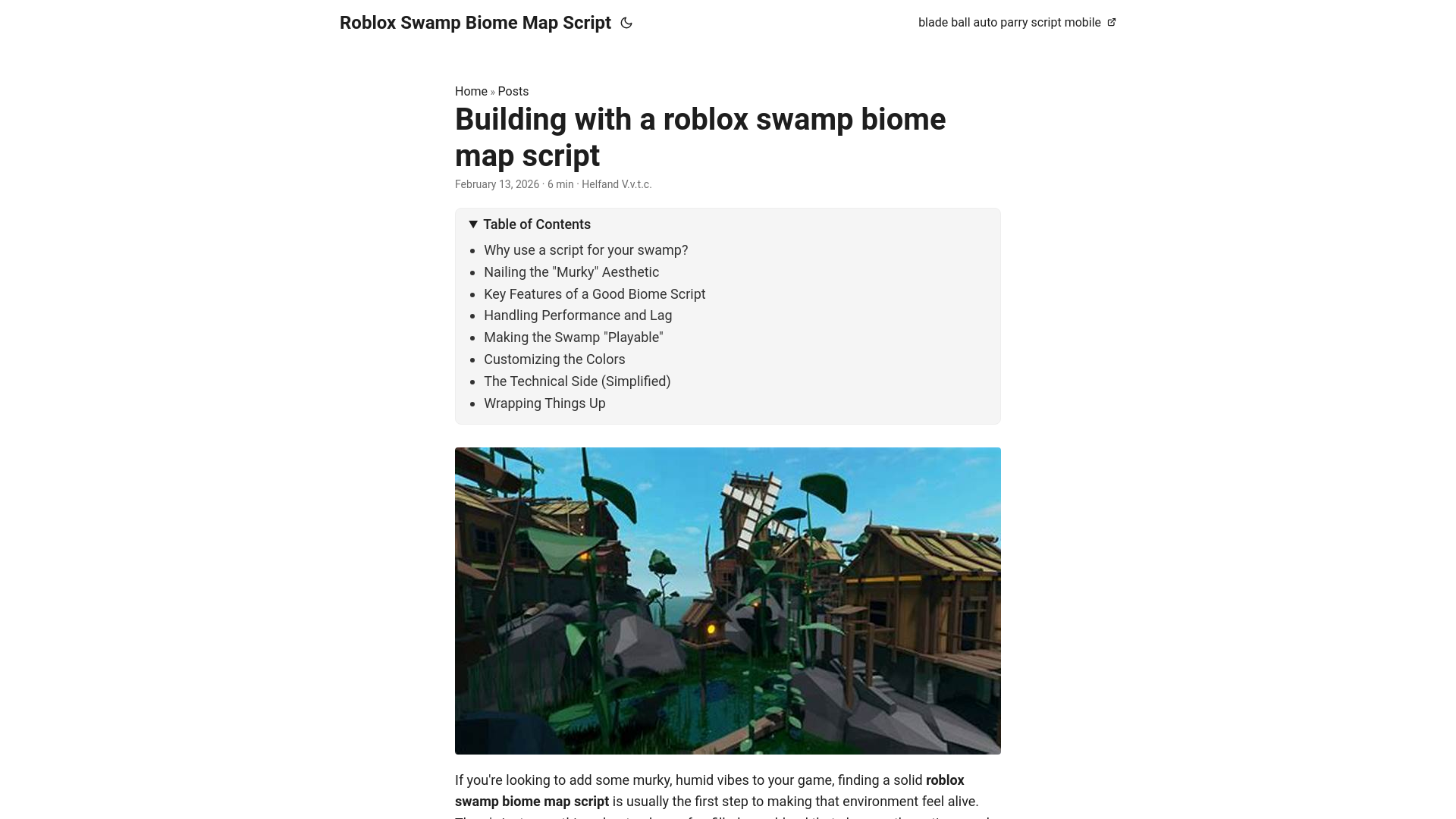 website screenshot of https://roblox-swamp-biome-map-script.pages.dev/