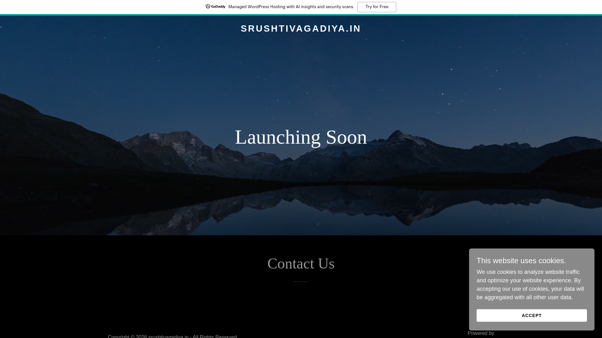 website screenshot of https://srushtivagadiya.in/