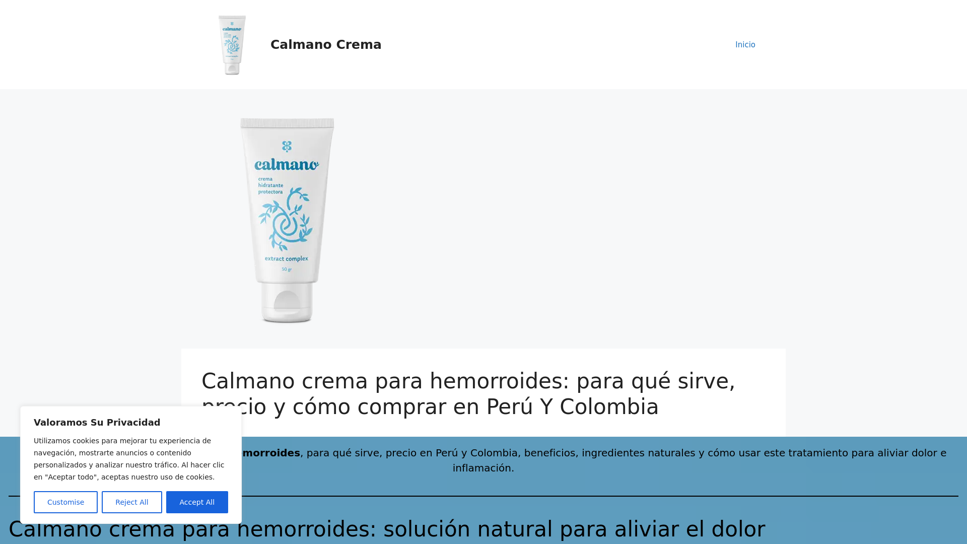 website screenshot of https://calmanocrema.store/