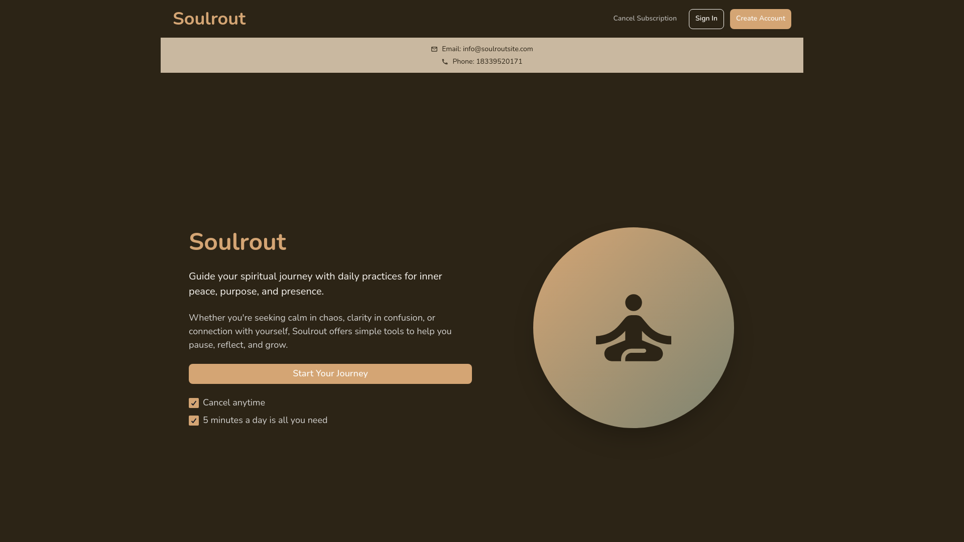 website screenshot of https://soulroutsite.com/