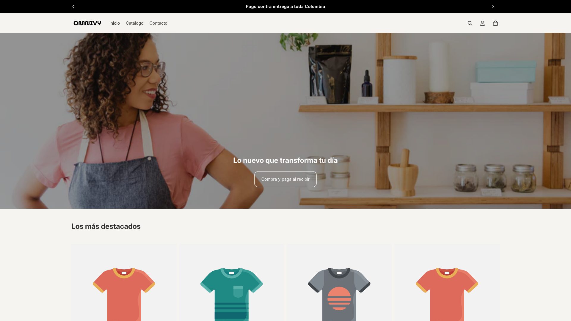 website screenshot of https://omnivy.shop/