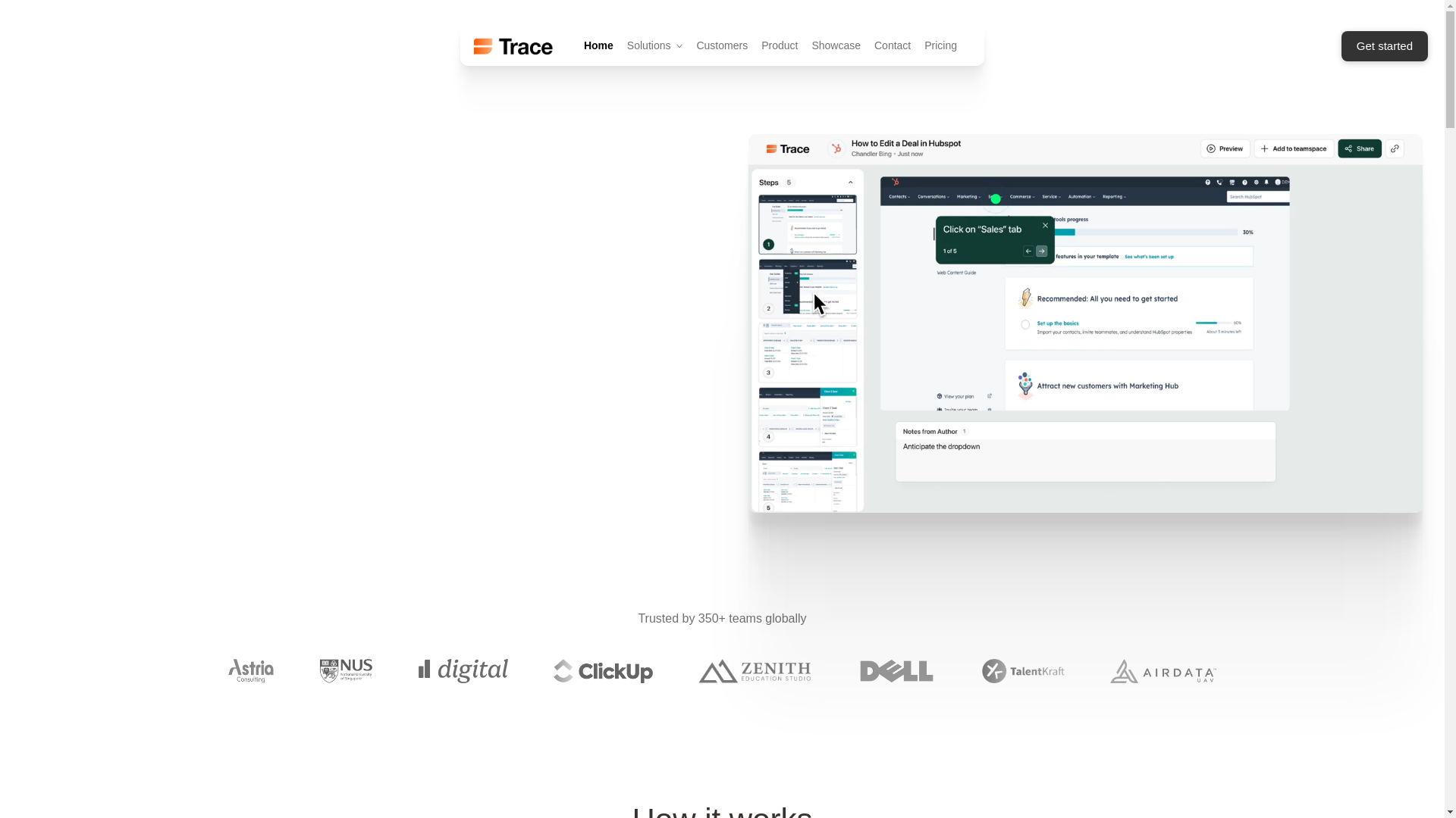 website screenshot of https://www.tracework.ai/