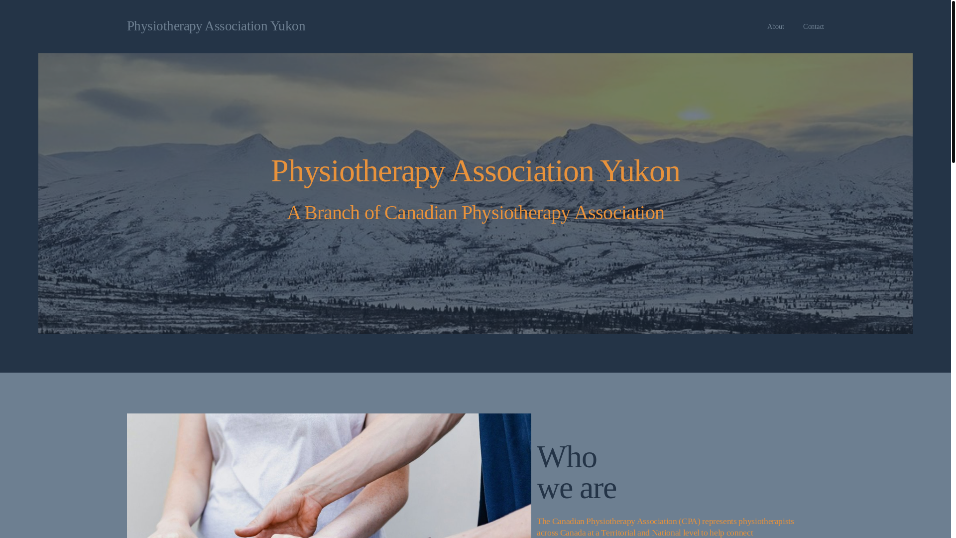website screenshot of https://physiotherapyassociationyukon.ca/