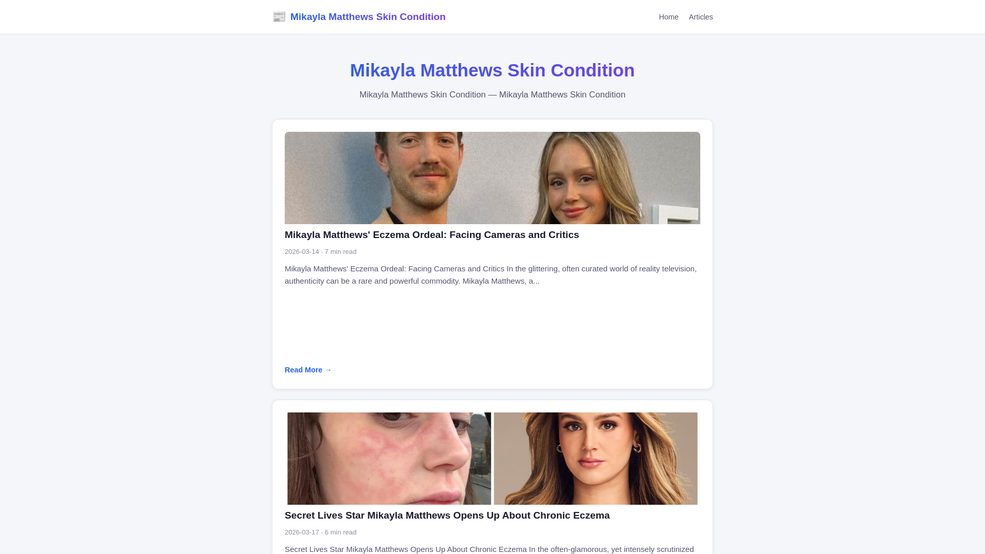 website screenshot of https://mikayla-matthews-skin-condition.pages.dev/