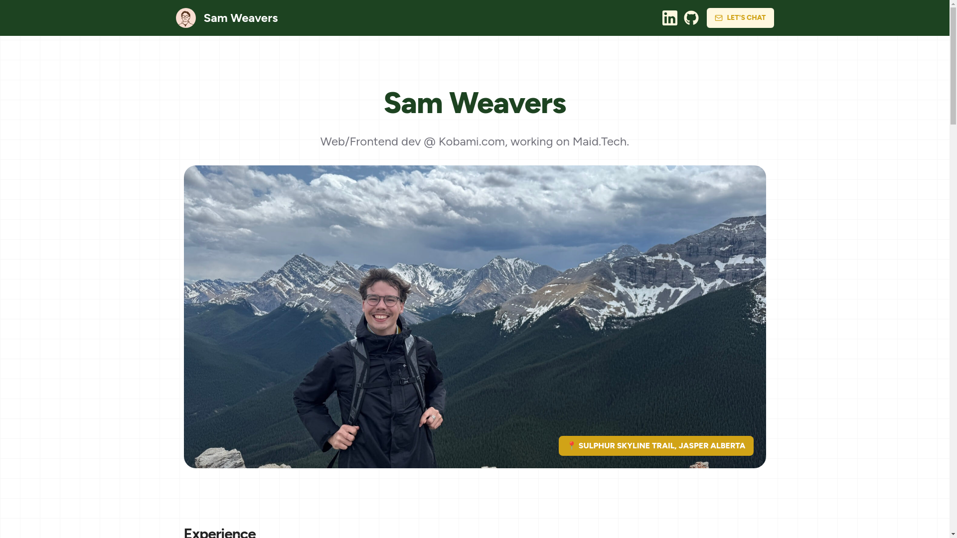 website screenshot of https://samweavers-com.pages.dev/