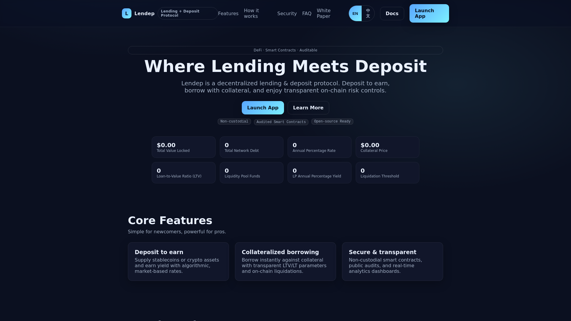 website screenshot of https://lendep.com/