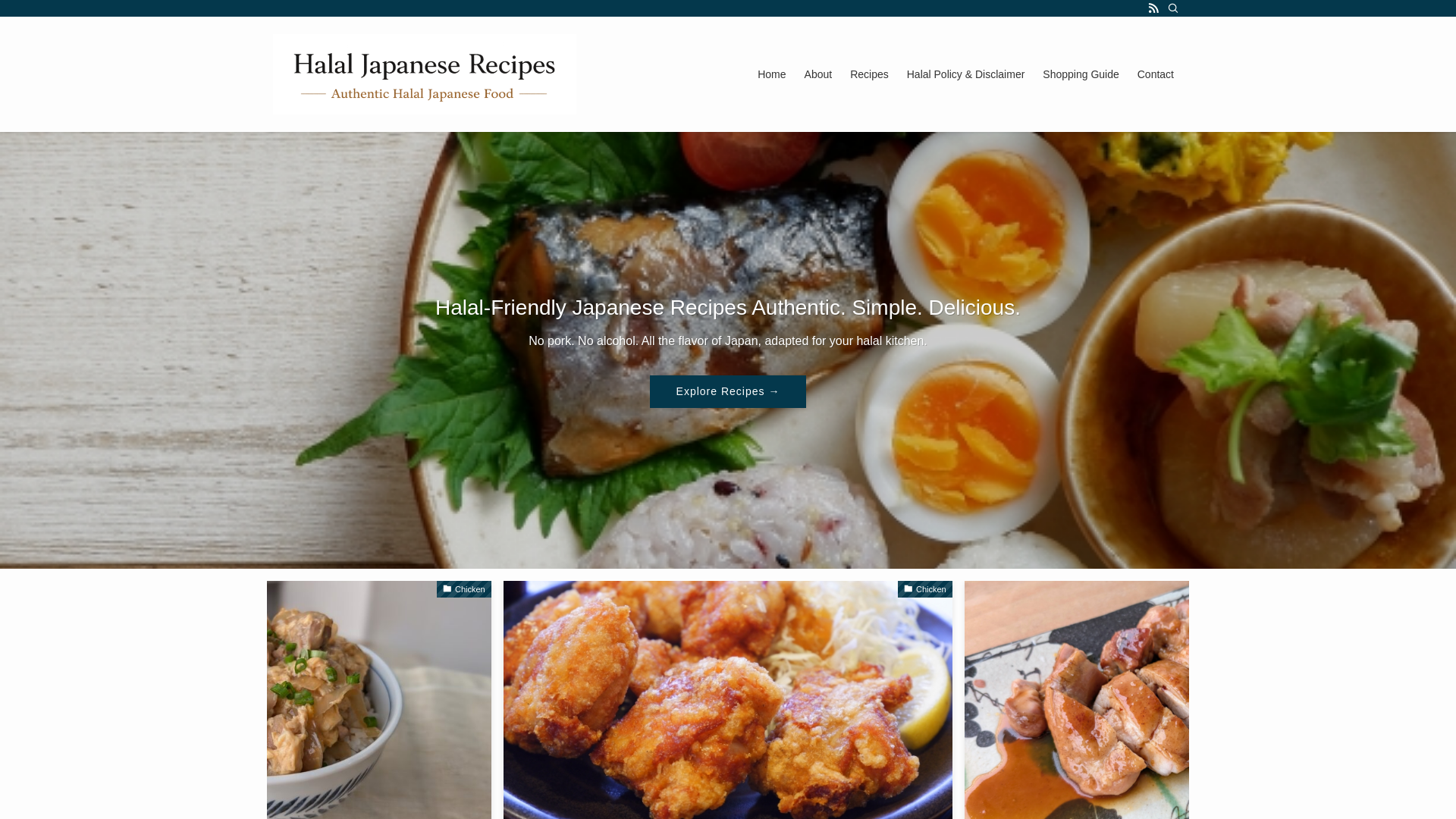 website screenshot of https://halaljapaneserecipes.com