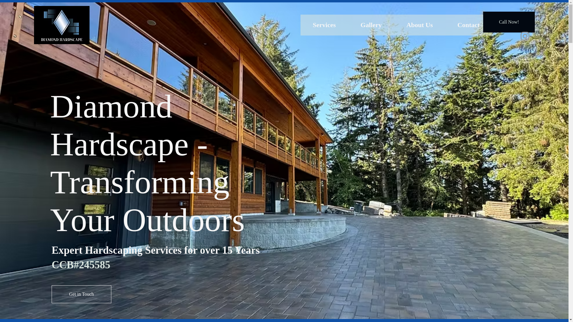 website screenshot of https://diamondhardscape.net/
