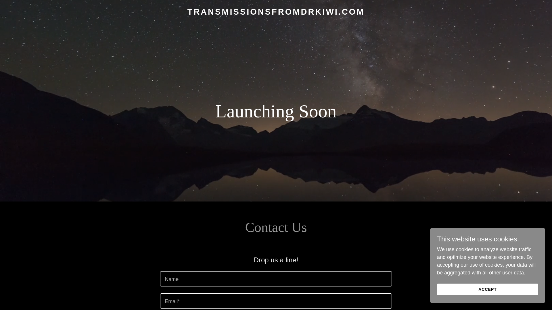 website screenshot of https://transmissionsfromdrkiwi.com/