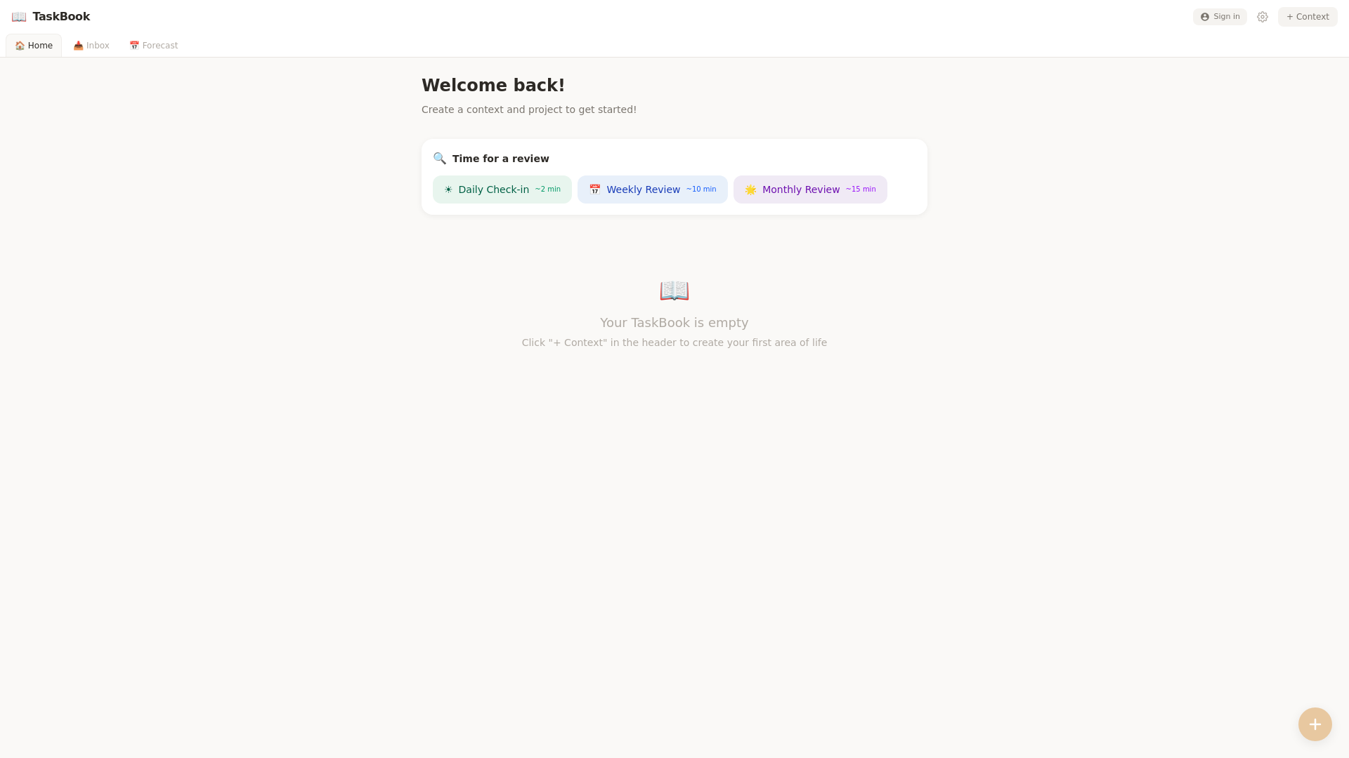 website screenshot of https://taskbook.pages.dev/