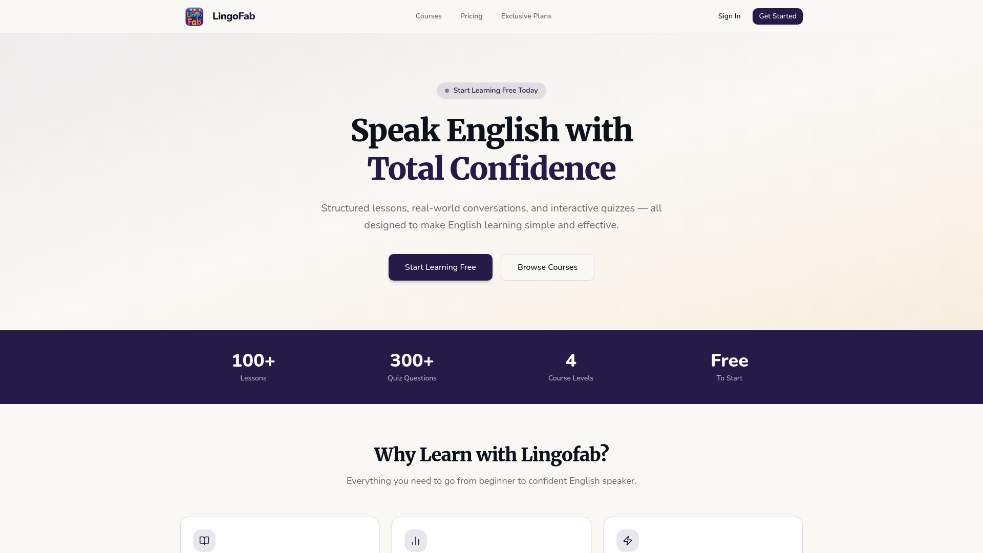 website screenshot of https://lingofab.org/