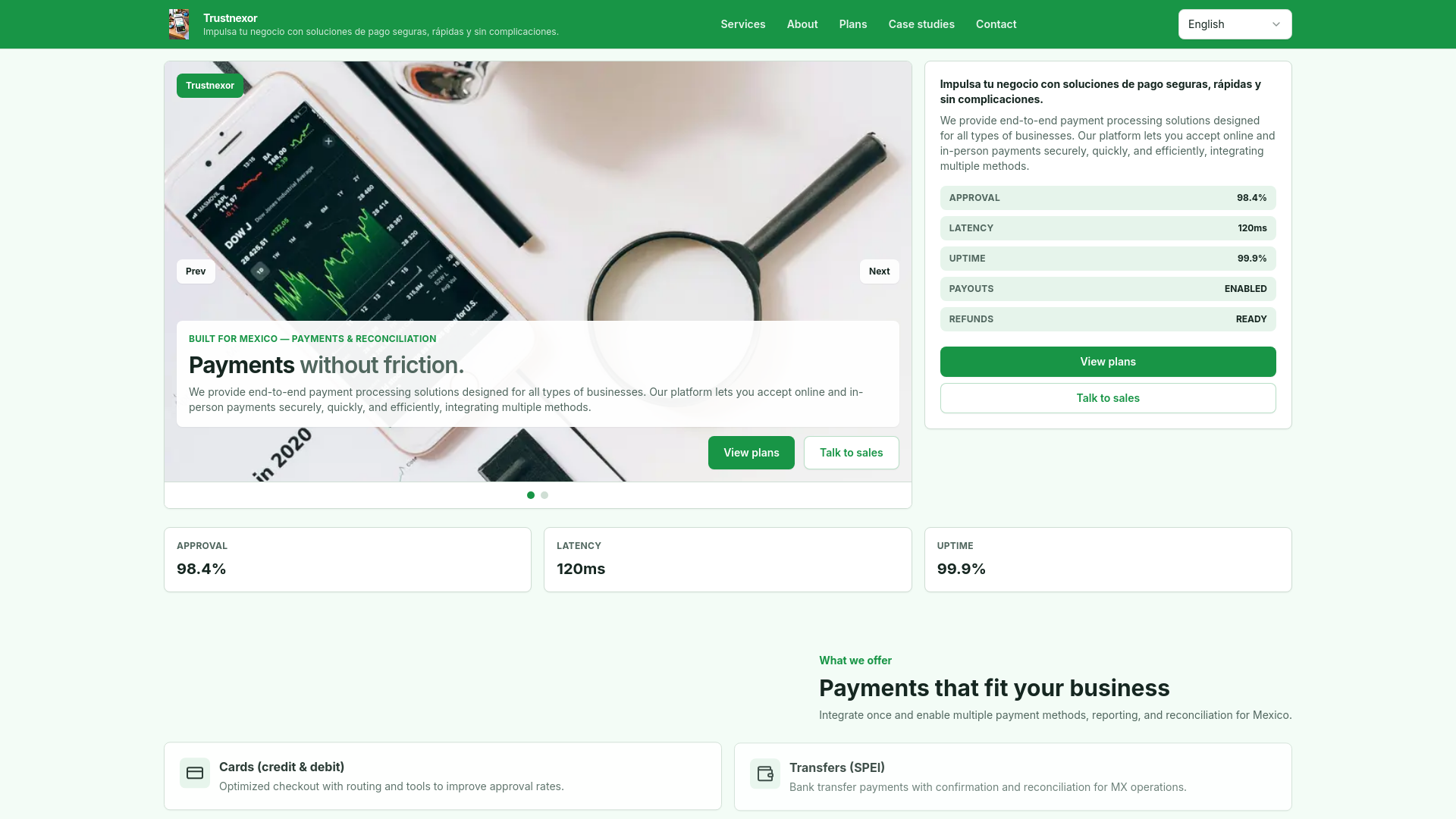 website screenshot of https://trustnex.to/