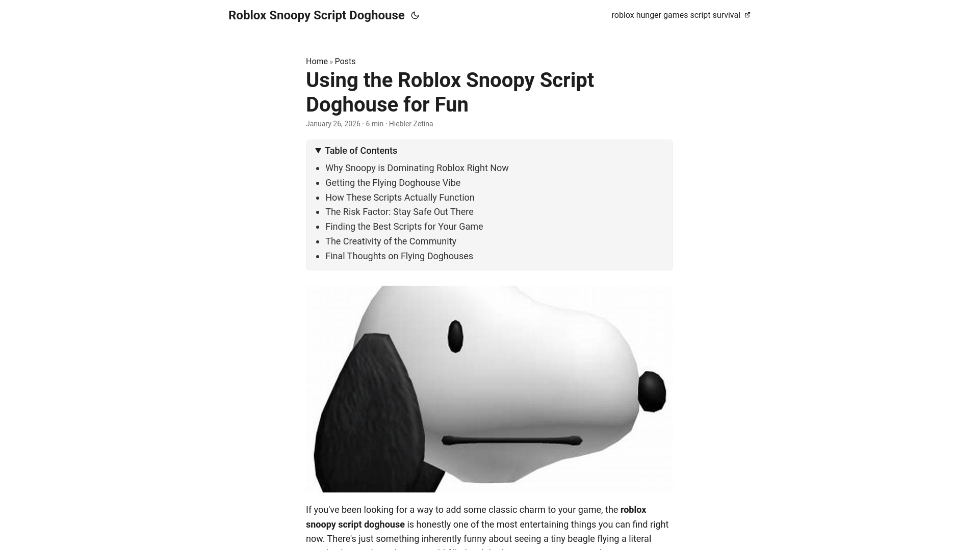 website screenshot of https://roblox-snoopy-script-doghouse.pages.dev/