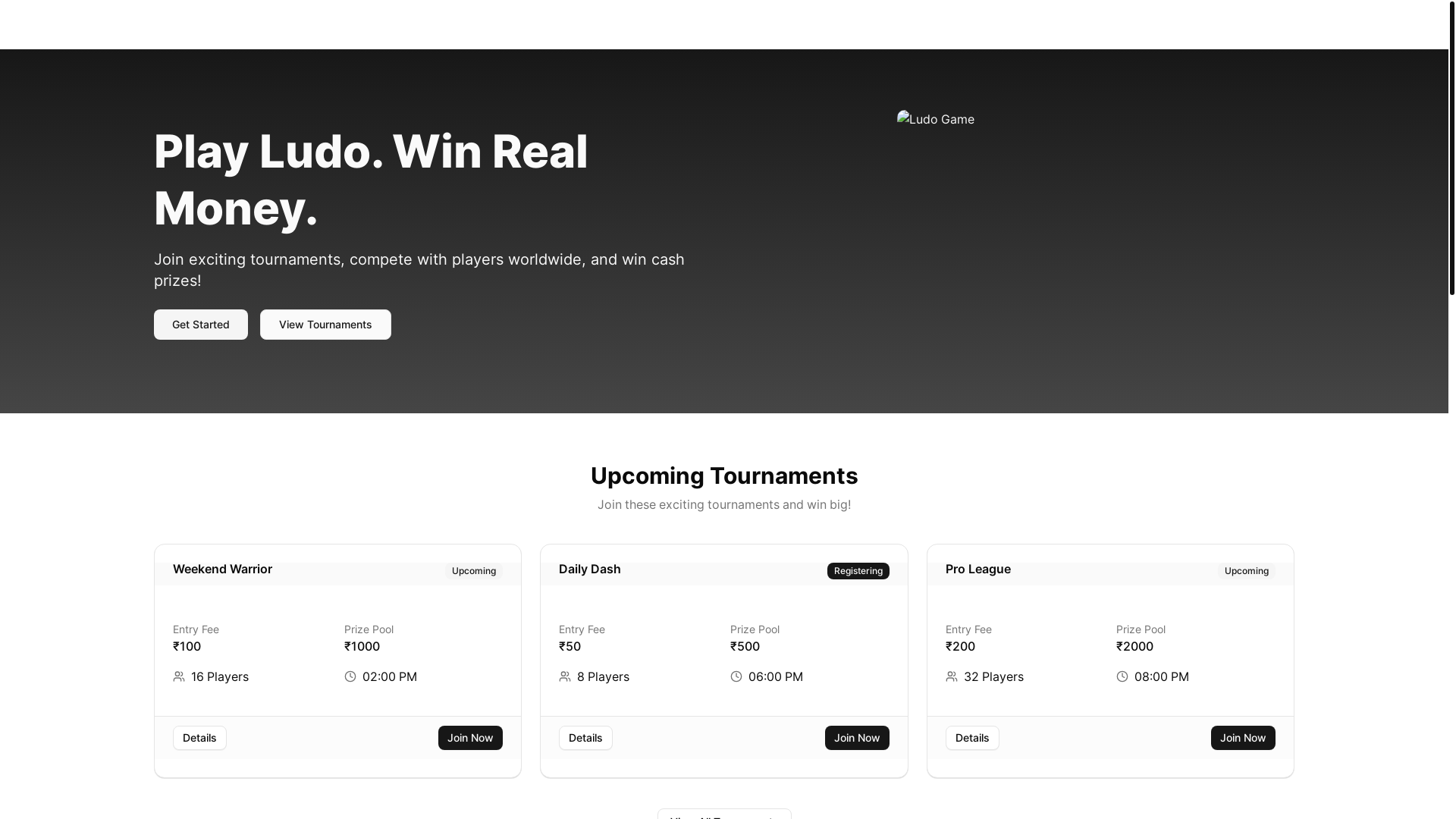 website screenshot of https://admin-game-tournament.pages.dev/