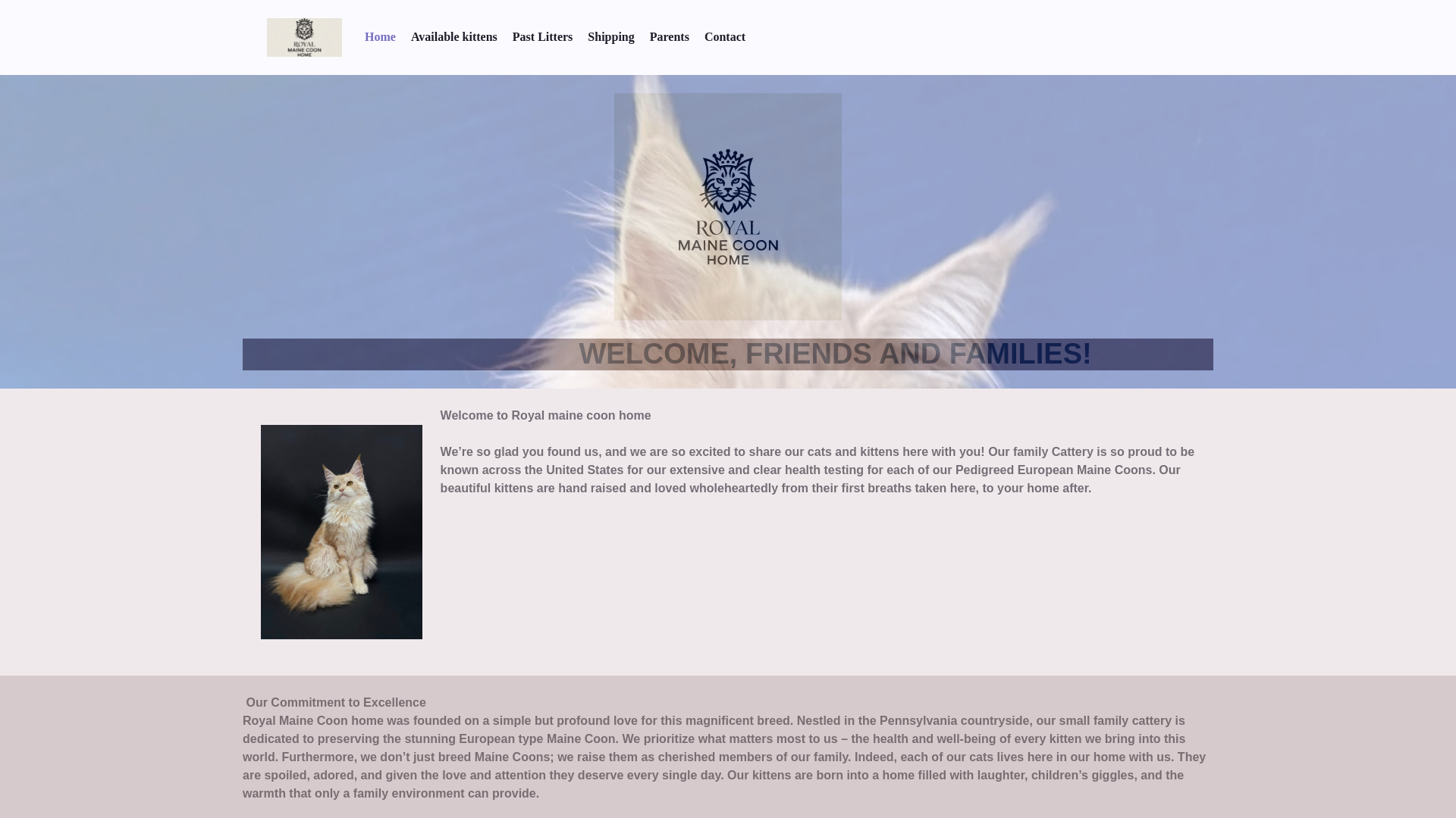 website screenshot of https://royalkittenhomes.com