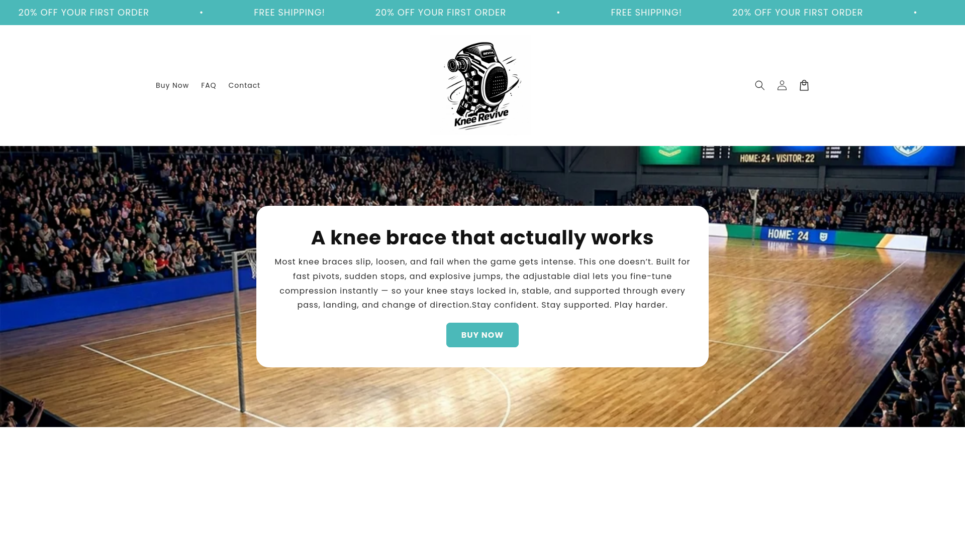 website screenshot of https://kneerevive.co/