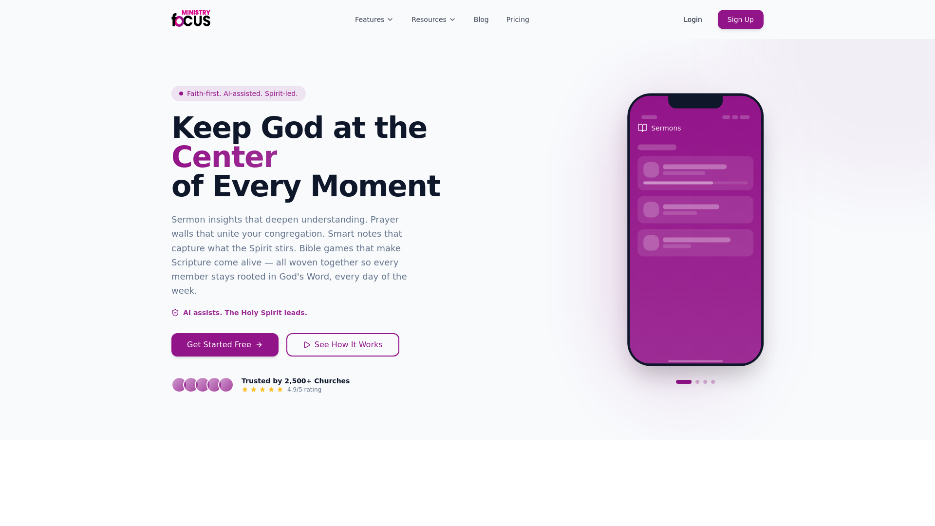 website screenshot of https://ministry-focus-web.pages.dev/