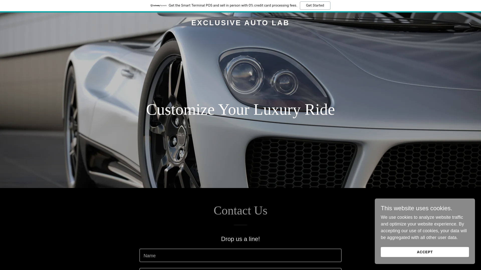 website screenshot of https://exclusiveautolab.com/