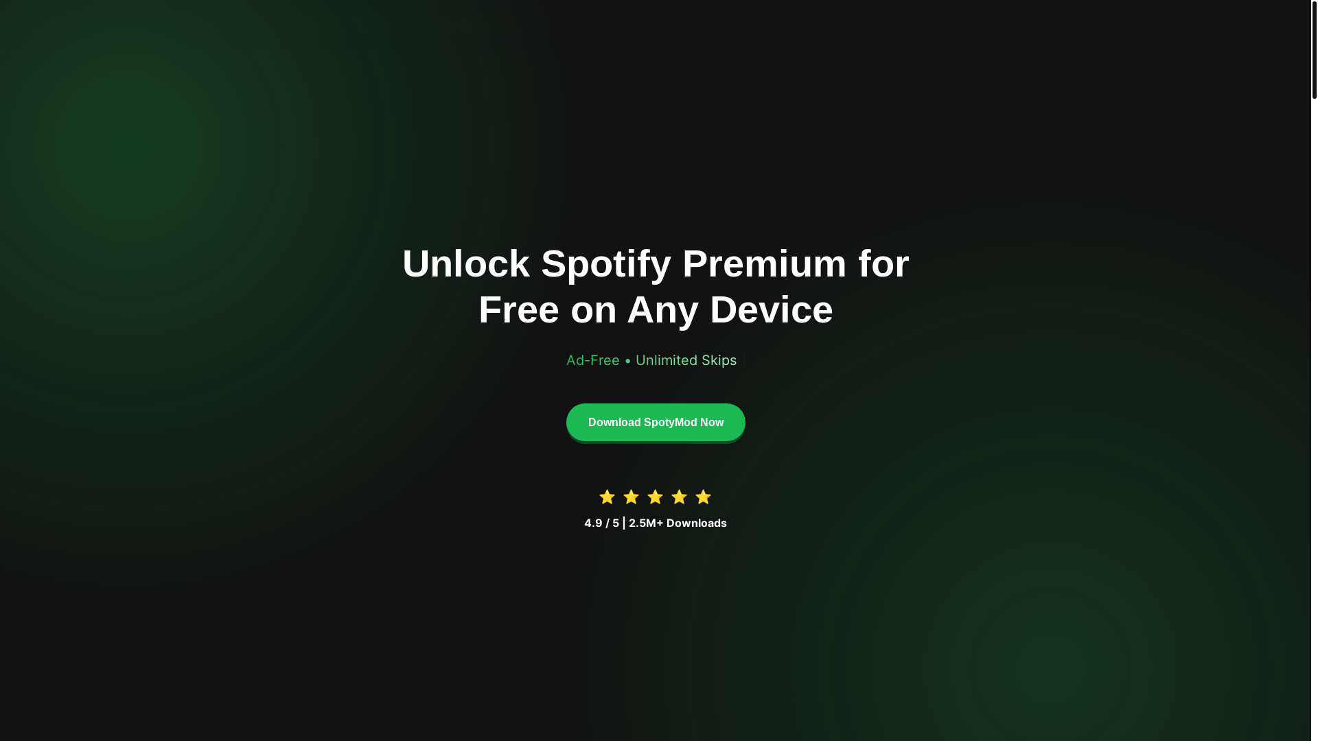 website screenshot of https://spotymod.org/