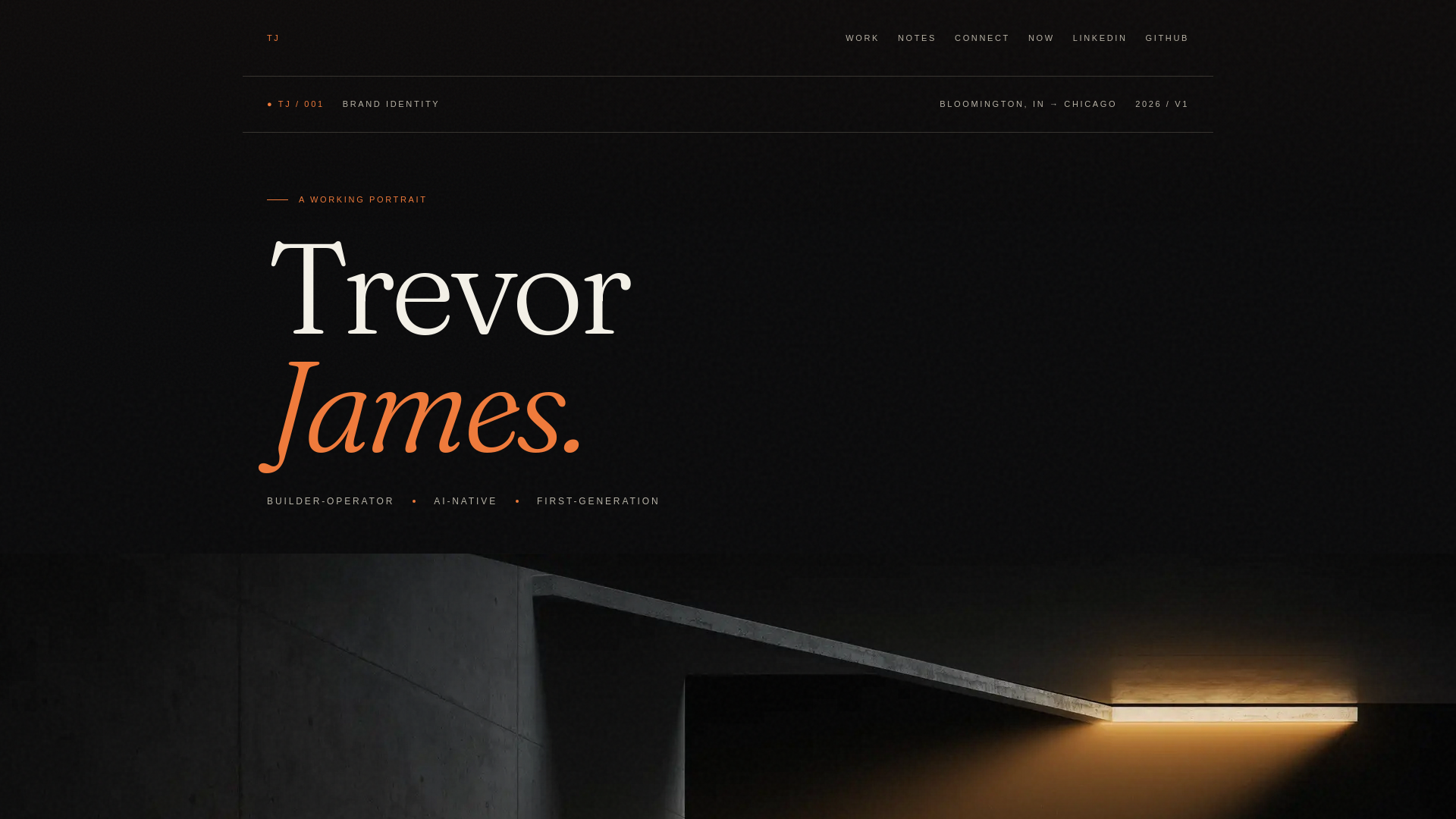 website screenshot of https://trevorjames.tech/