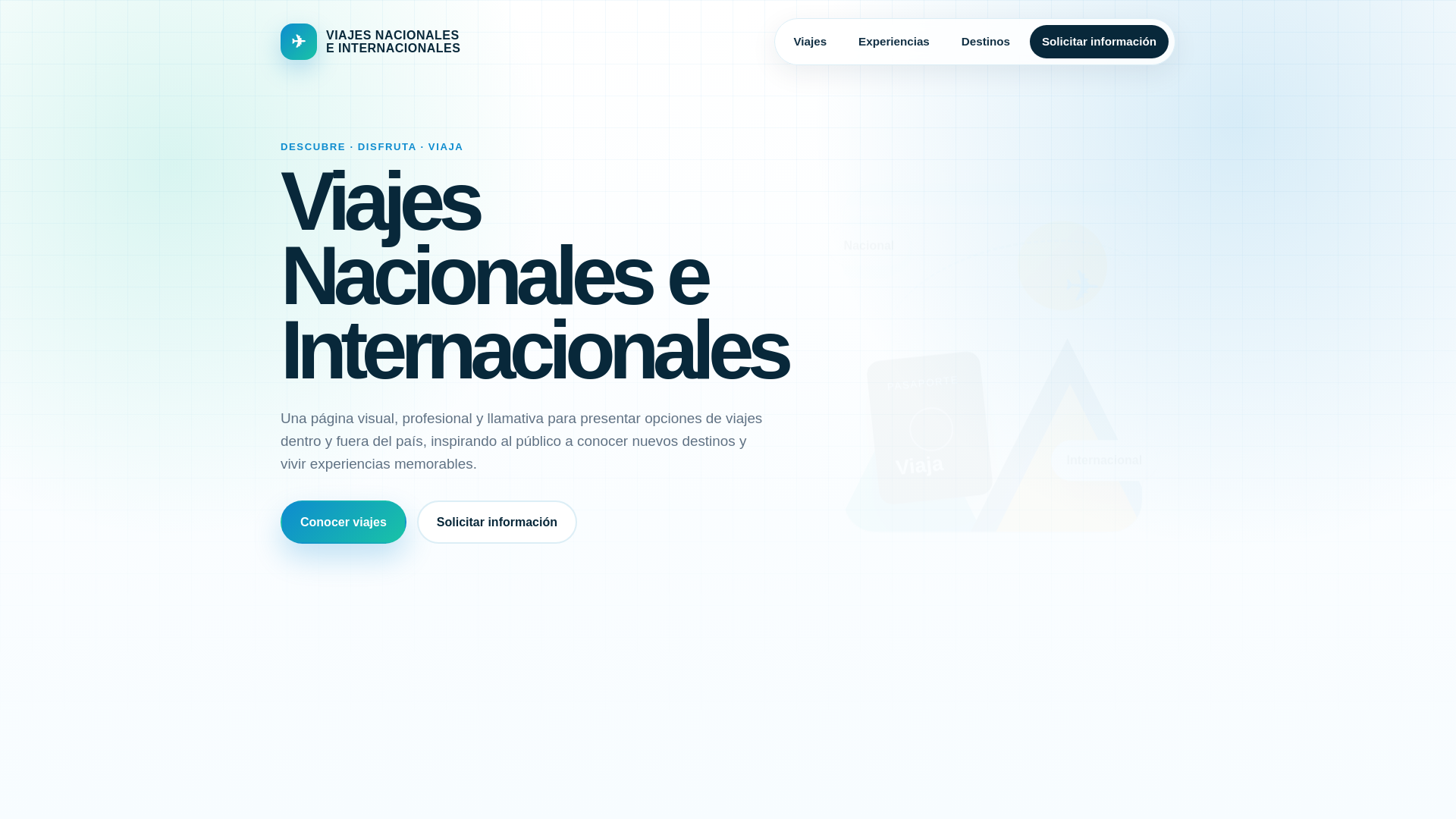 website screenshot of https://viajesnacionalesinternacionales.pages.dev/