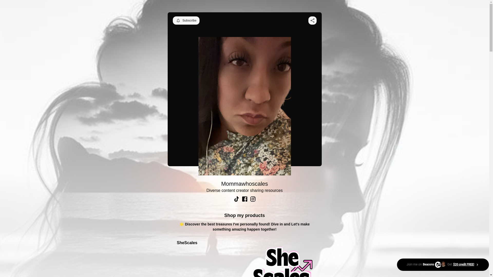 website screenshot of https://mommaswhoscale.store/
