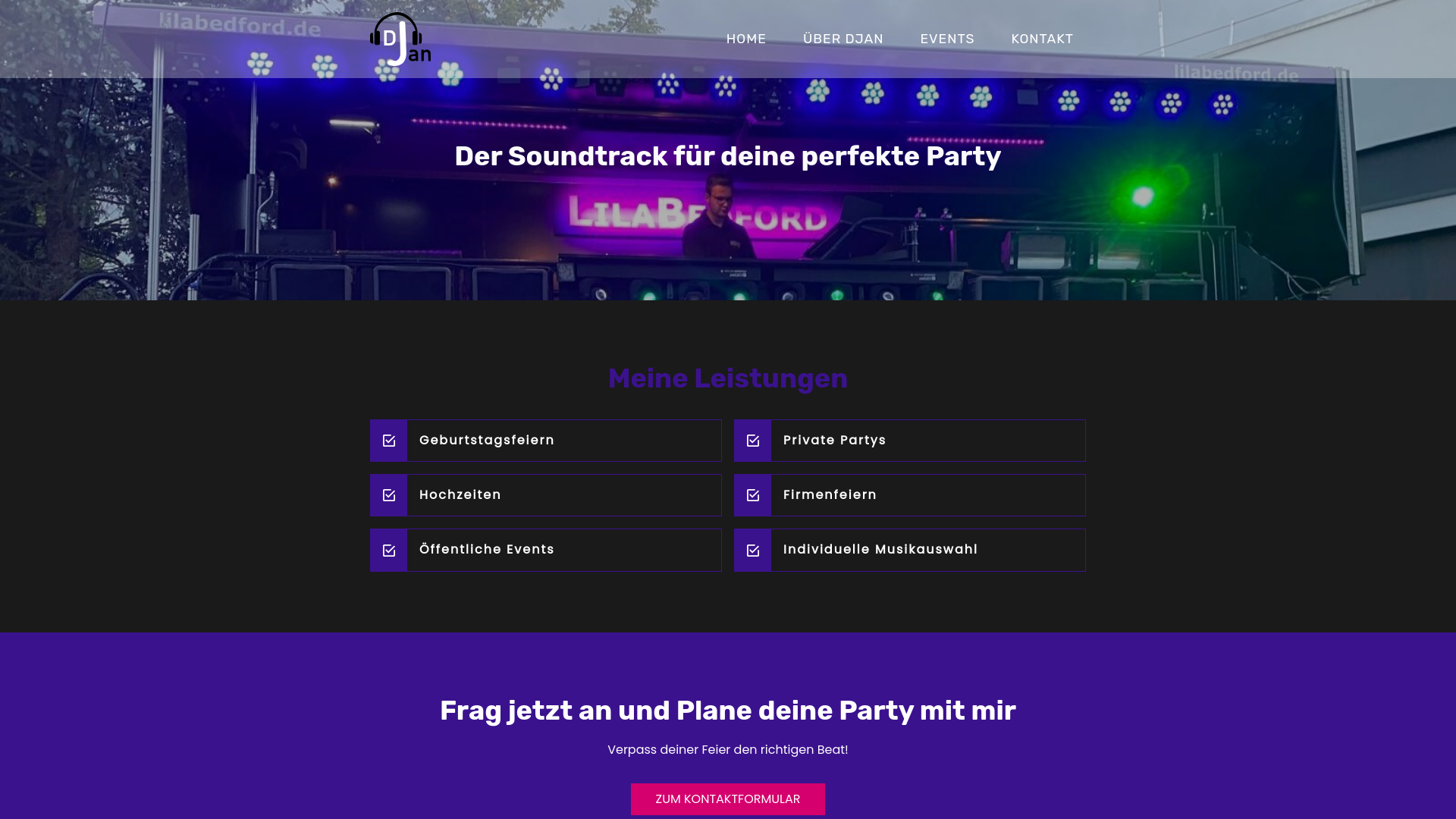 website screenshot of https://djan-music.de/