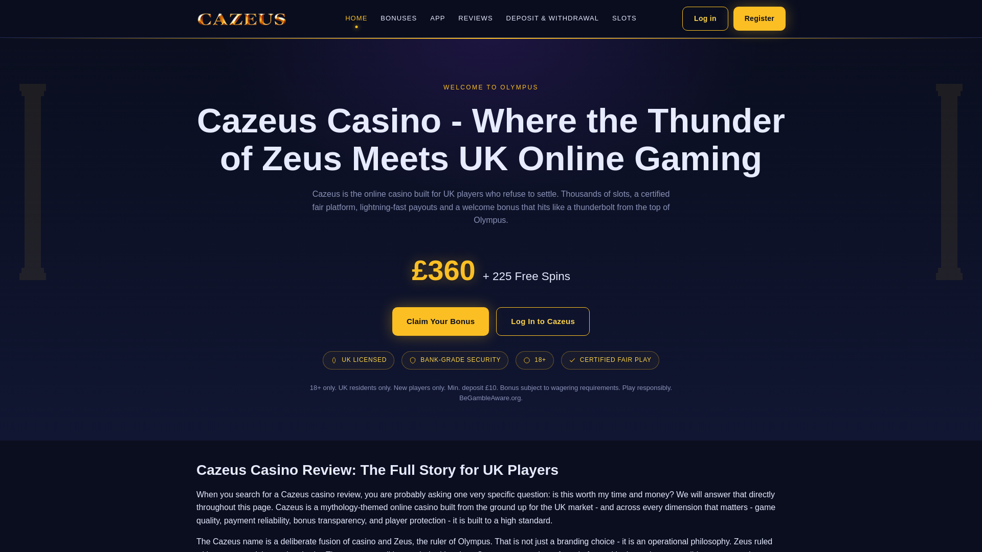 website screenshot of https://cazeus-spin-uk.co.uk/