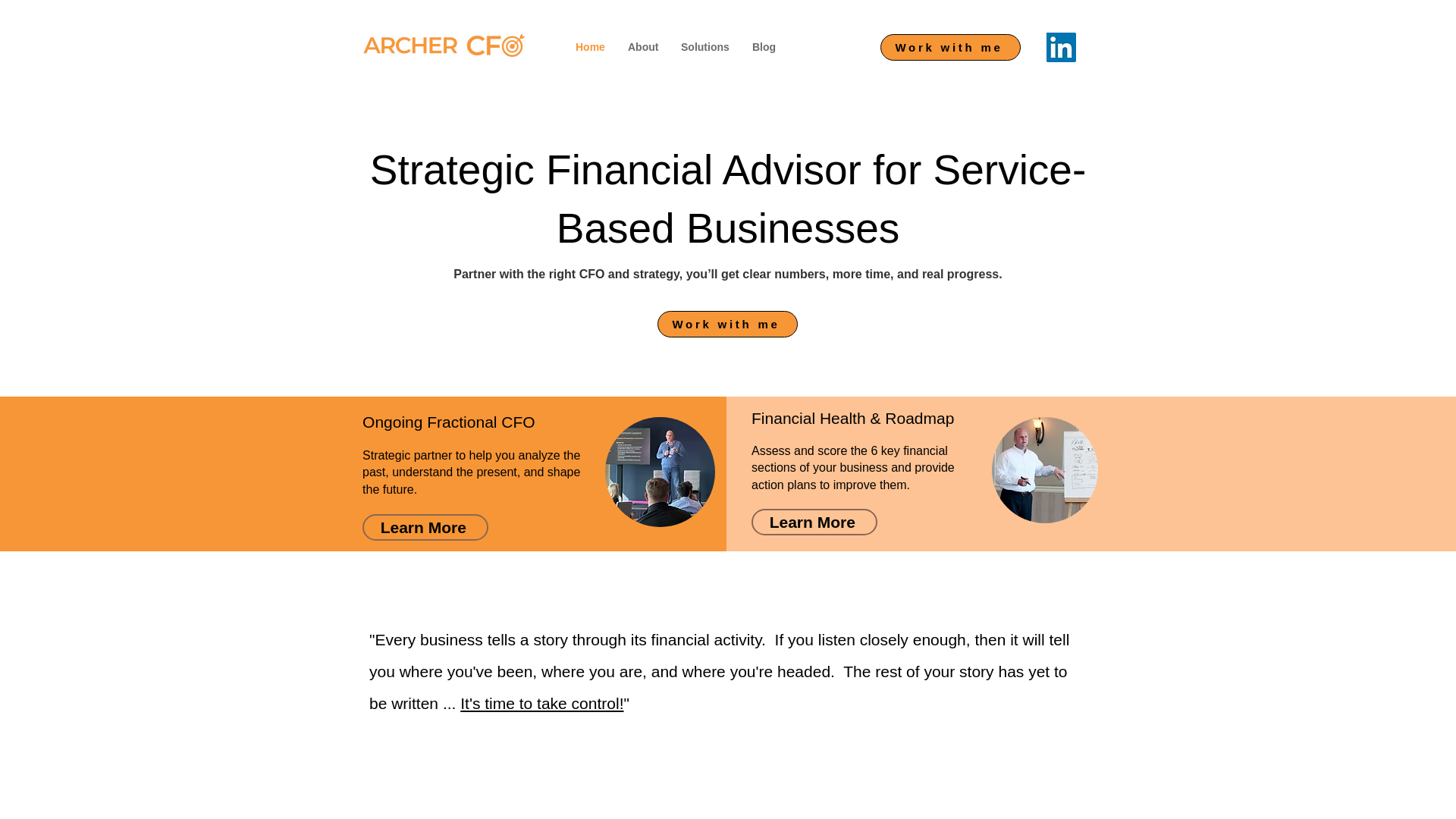 website screenshot of https://myarchercfo.com/