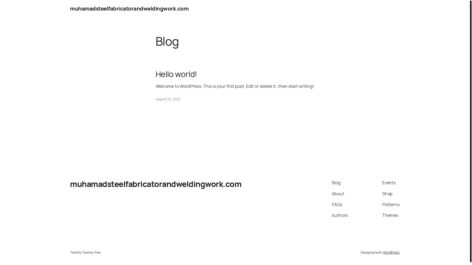 website screenshot of https://muhamadsteelfabricatorandweldingwork.com/