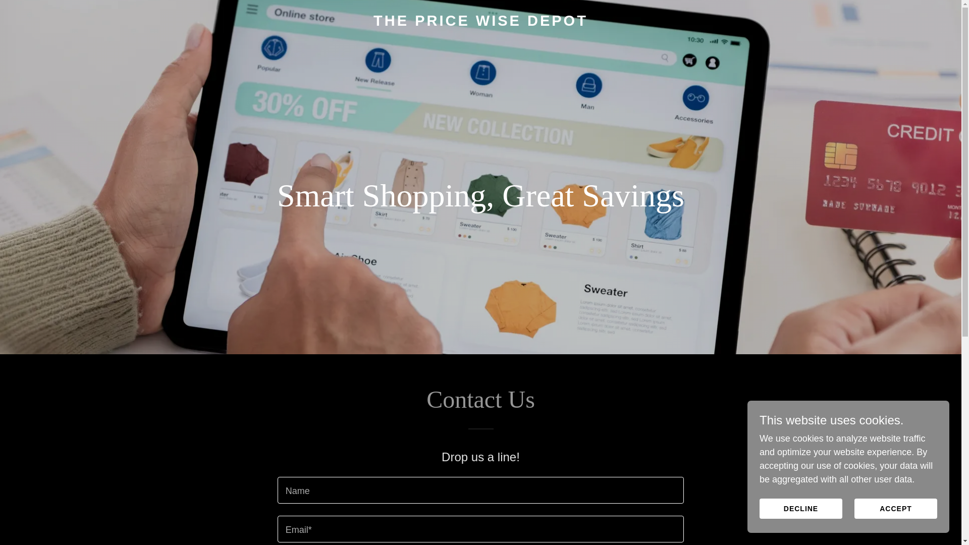 website screenshot of https://pricewisedepot.eu/