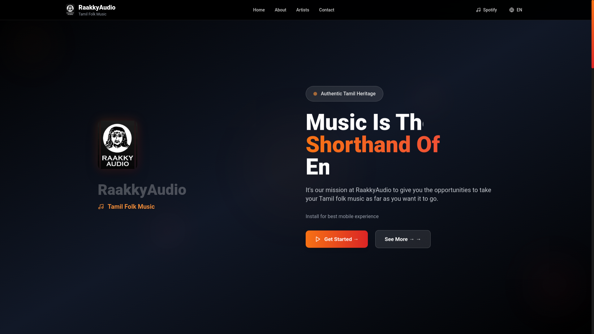 website screenshot of https://raakkyaudio.pages.dev/