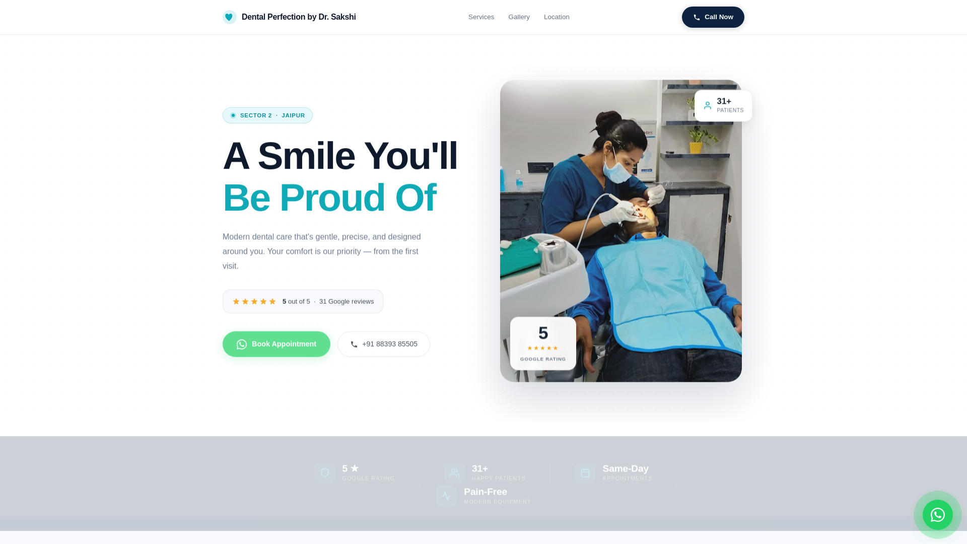 website screenshot of https://dental-perfection-by-dr-sakshi-jaipur.pages.dev/